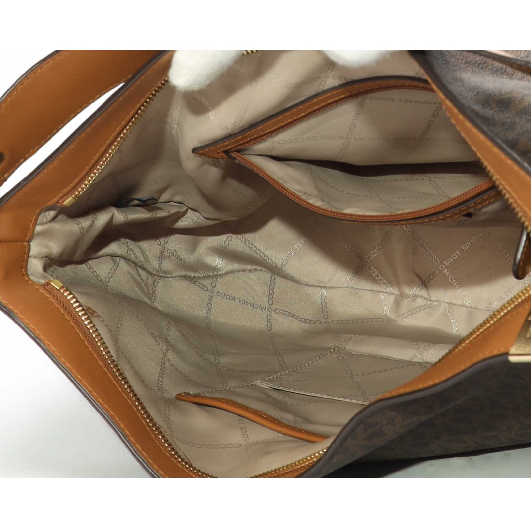 Michael Kors Brooke Brown Logo Hobo Bag