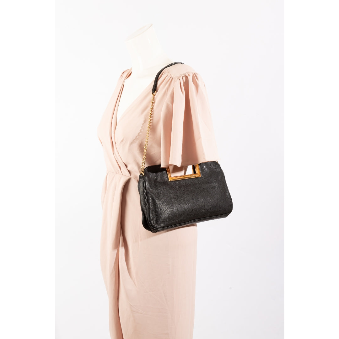 Michael Kors Black Berkley Clutch On Chain