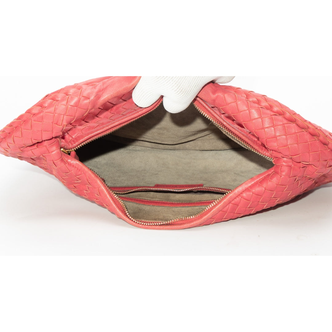 Bottega Veneta Red Intrecciato Leather Hobo Bag