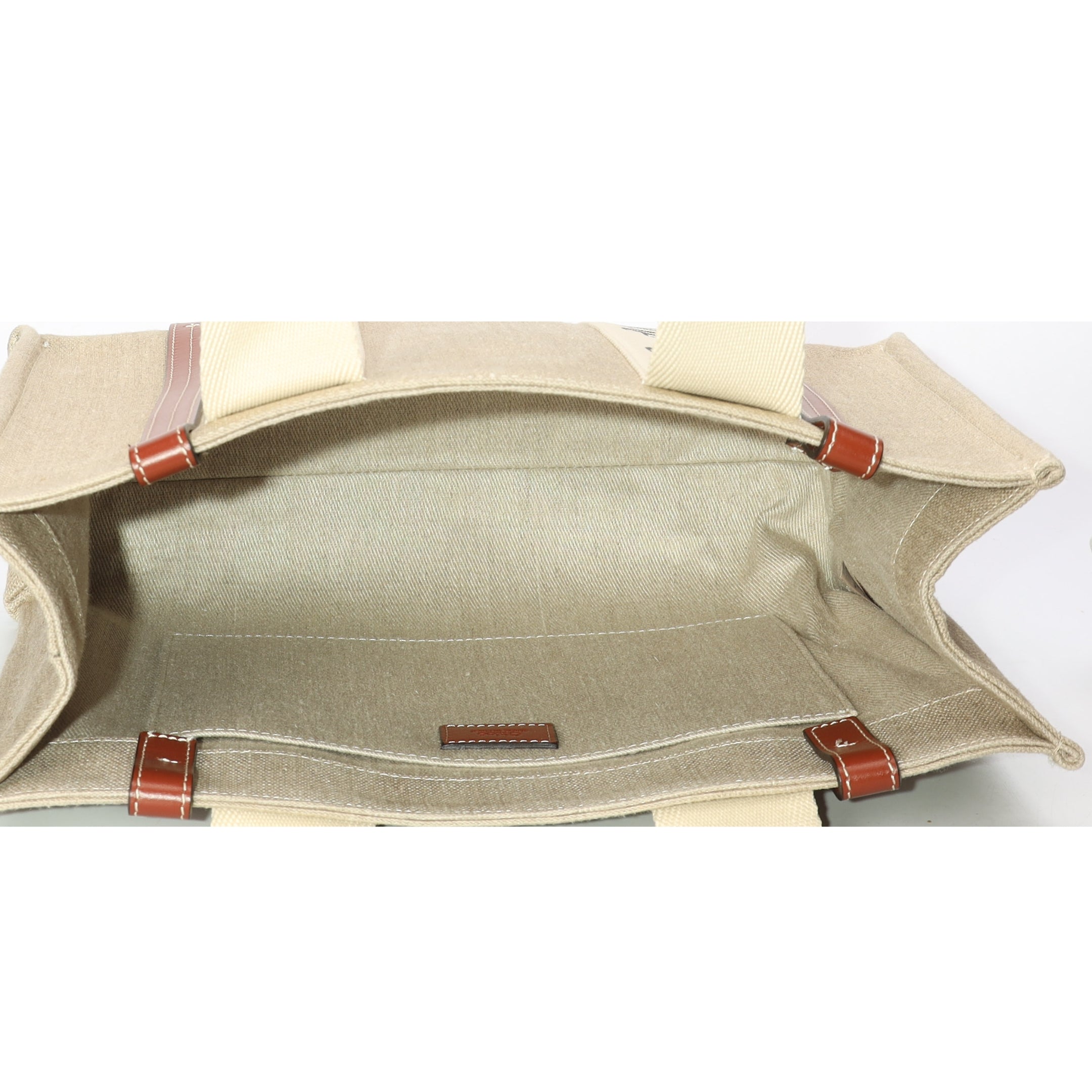 Chloe Woody Beige Linen Tote