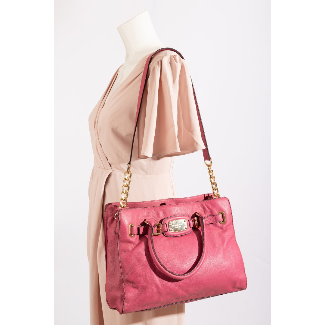 Michael Kors Pink Leather Hamilton Satchel