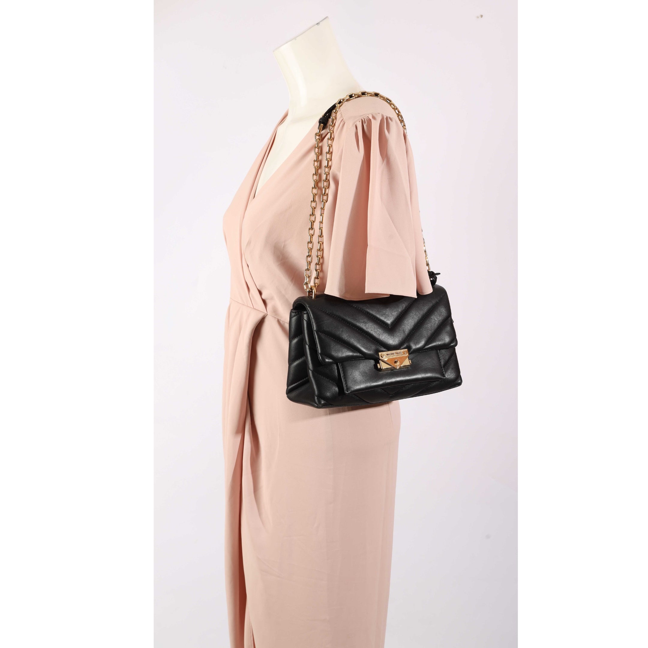 Michael Kors Black Quilted Cece Shoulder Bag