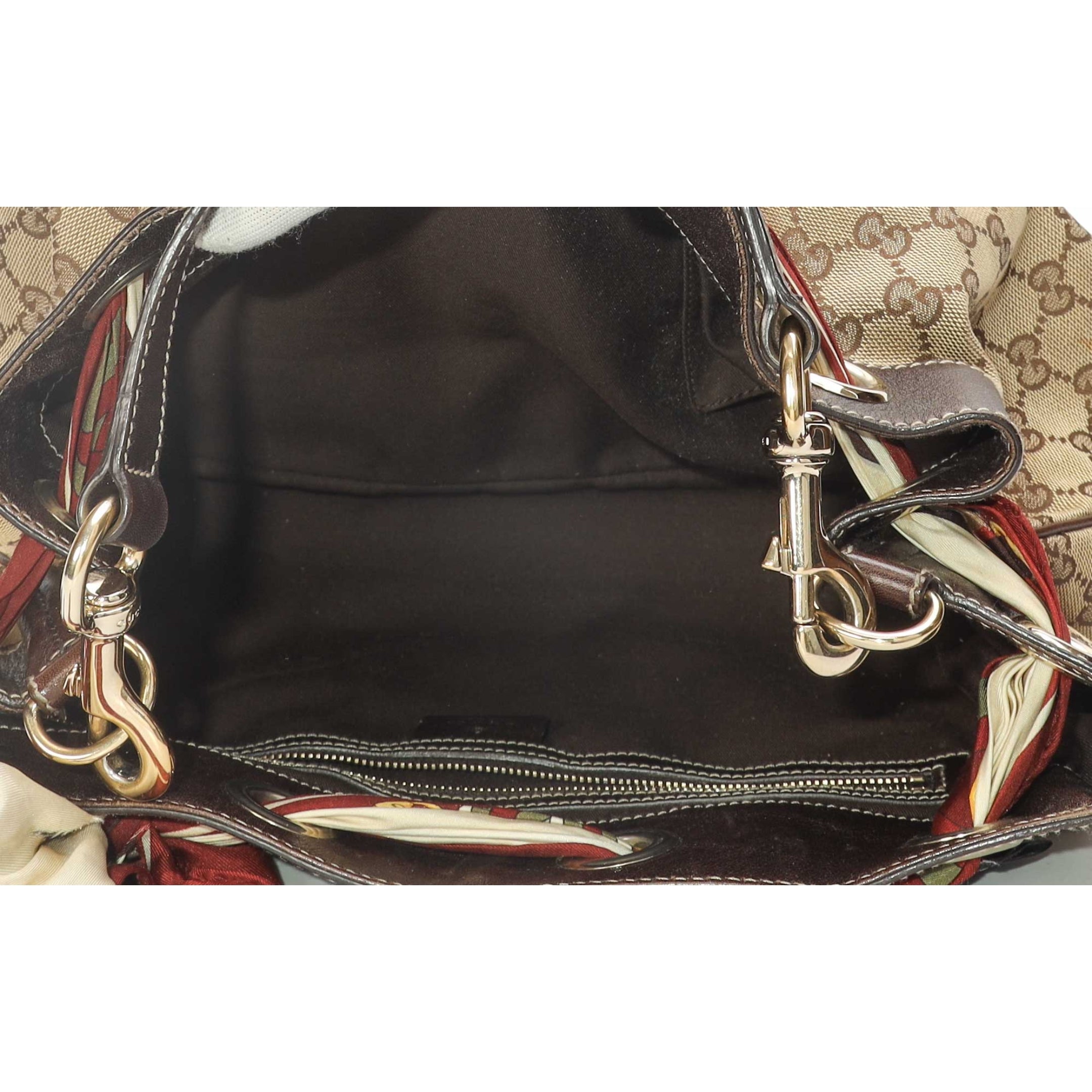 Gucci Positano Scarf Beige/Brown GG Canvas Tote