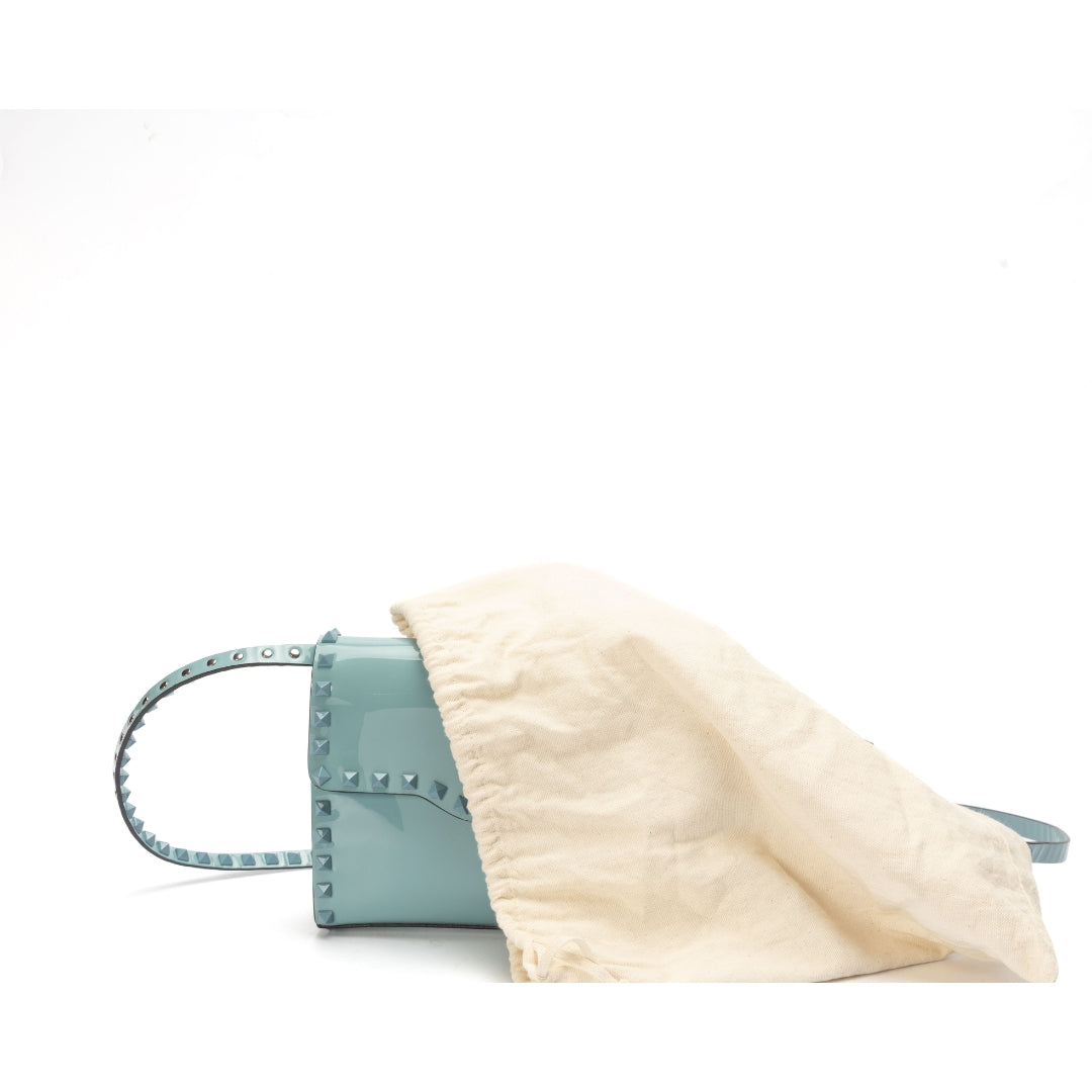 Valentino Blue Rockstud Flap Crossbody Bag