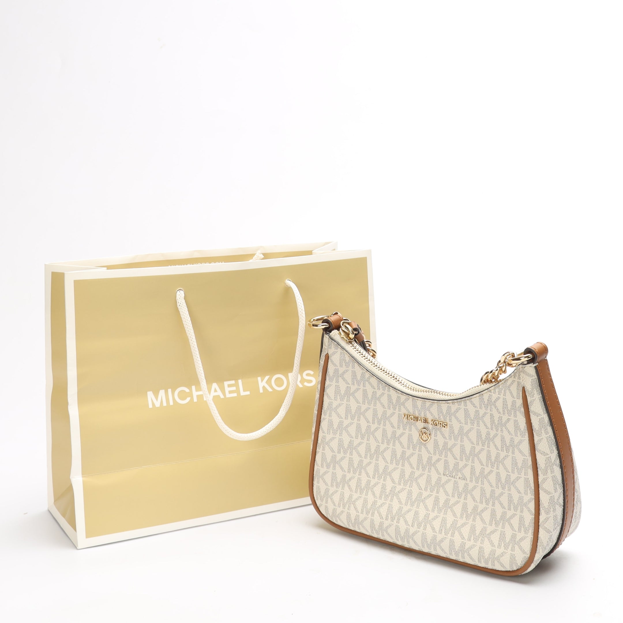 Michael Kors Jet Set Vanilla Logo Pochette Bag