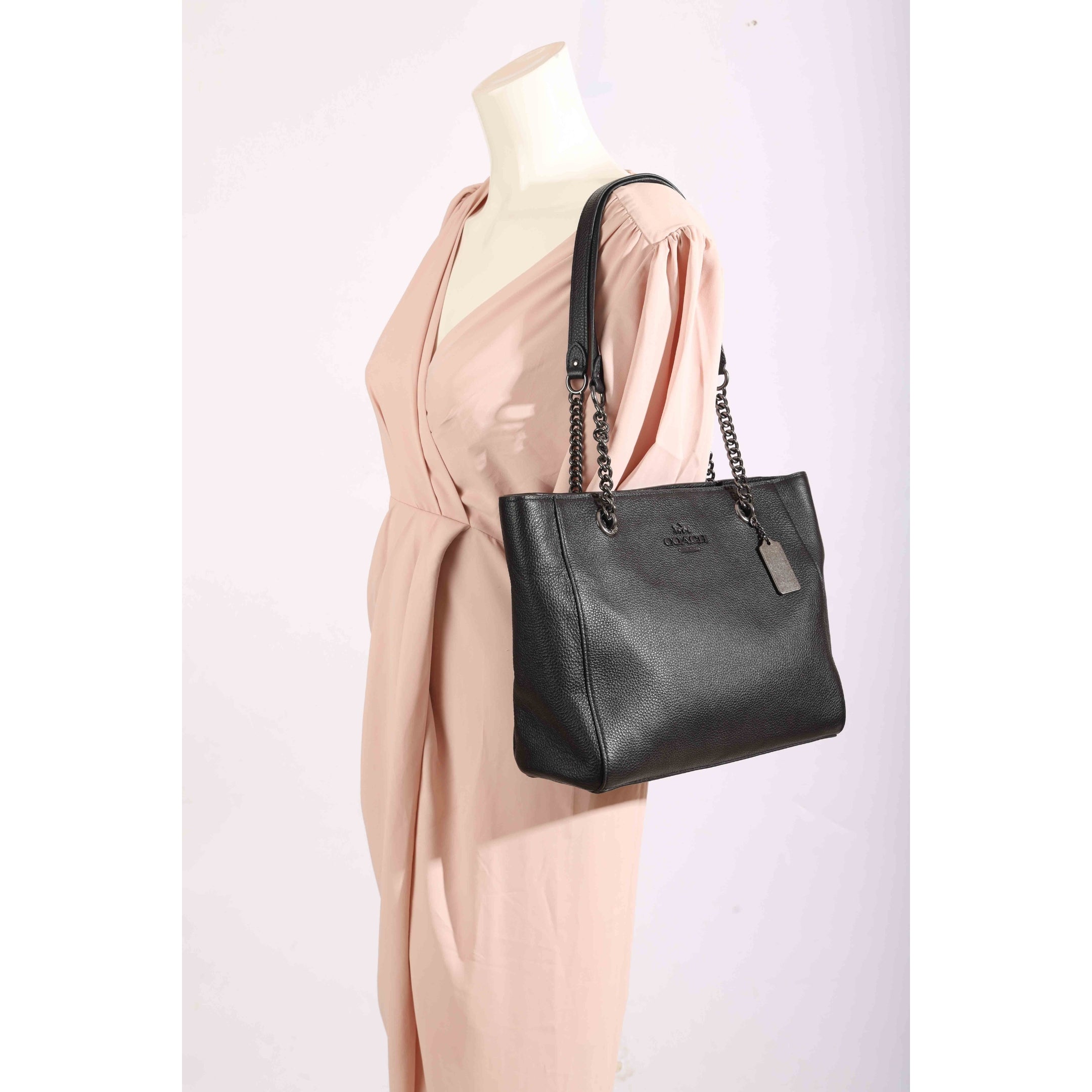 Coach Black Chain Marlie Tote