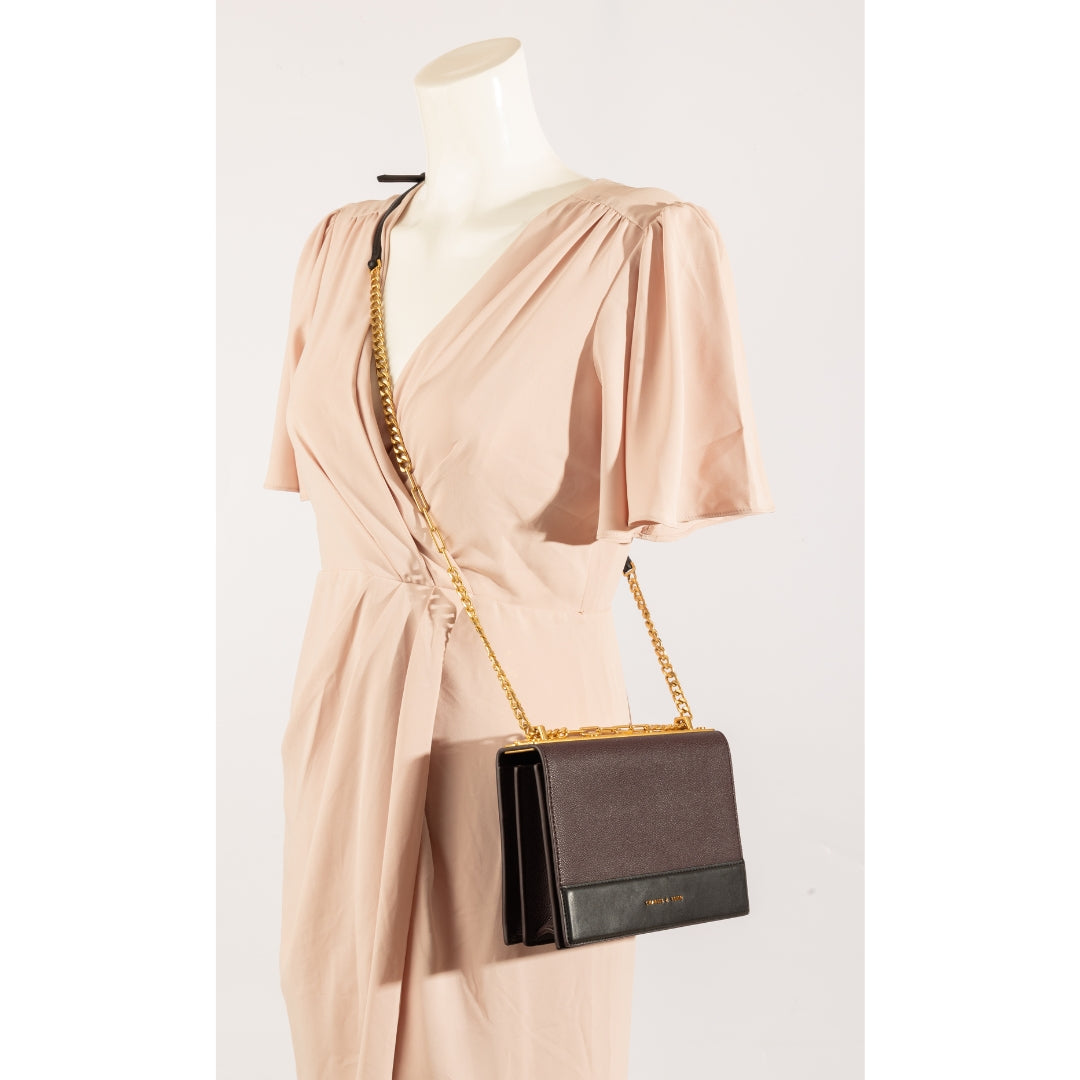 Charles & Keith Contrast Detail Boxy Crossbody Bag