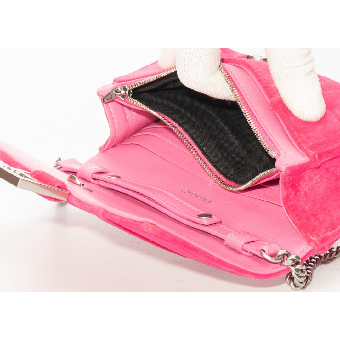 Balenciaga Velvet Hourglass Wallet On Chain