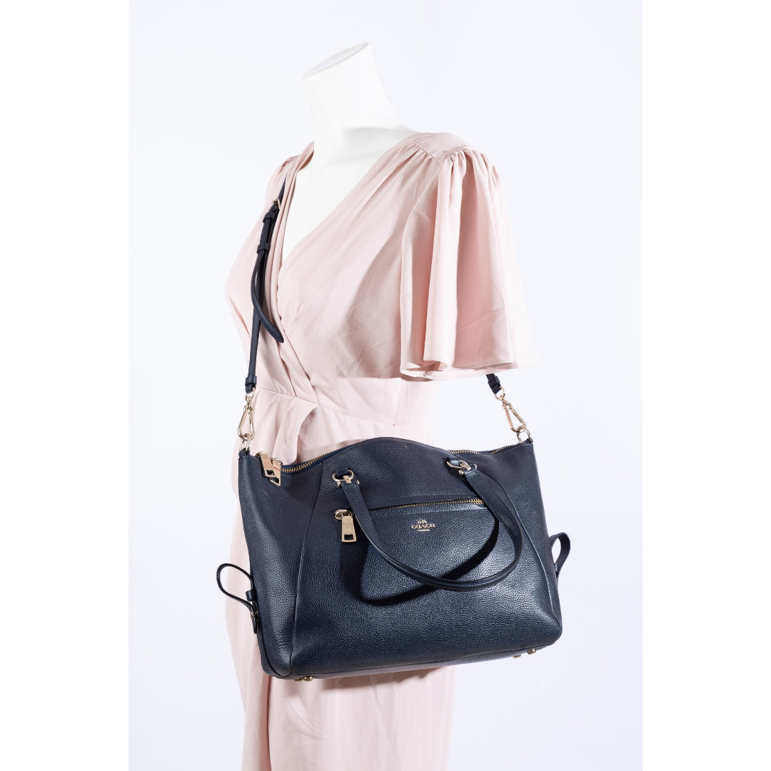 Coach Navy Blue Leather Prairie Satchel