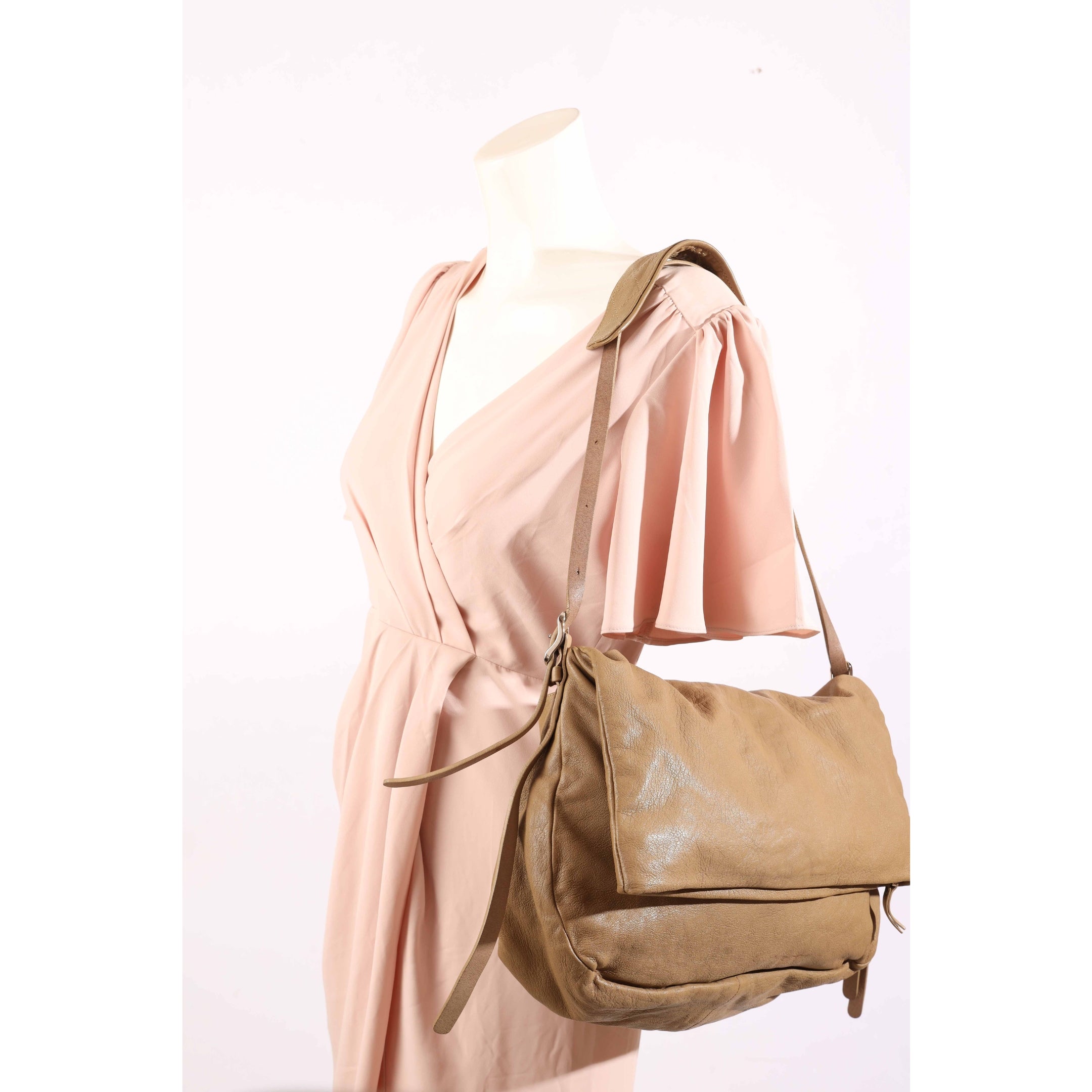 Jimmy Choo Beige Large Biker Saddle Crossbody Bag