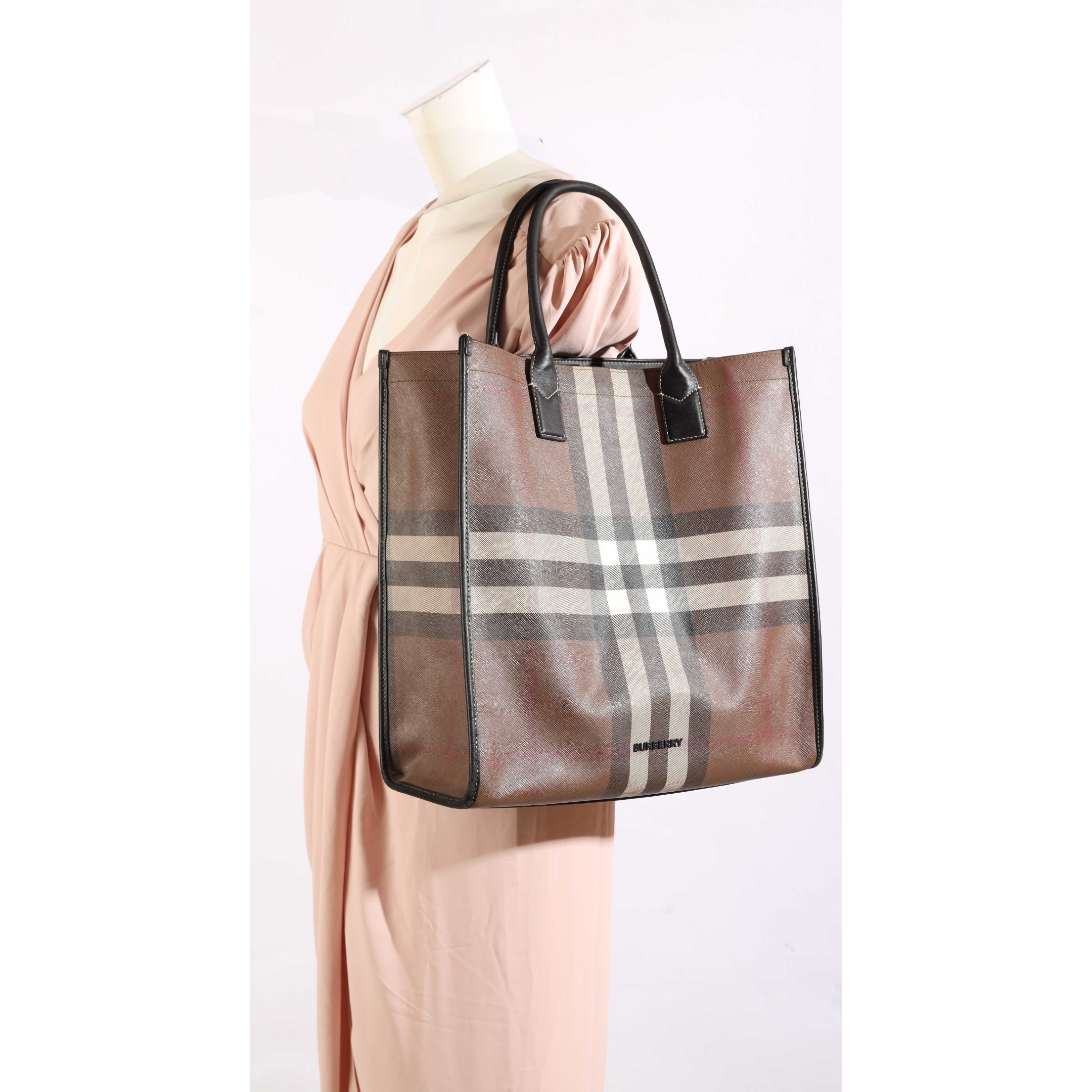 Burberry Denny Check E-Canvas Tote Bag