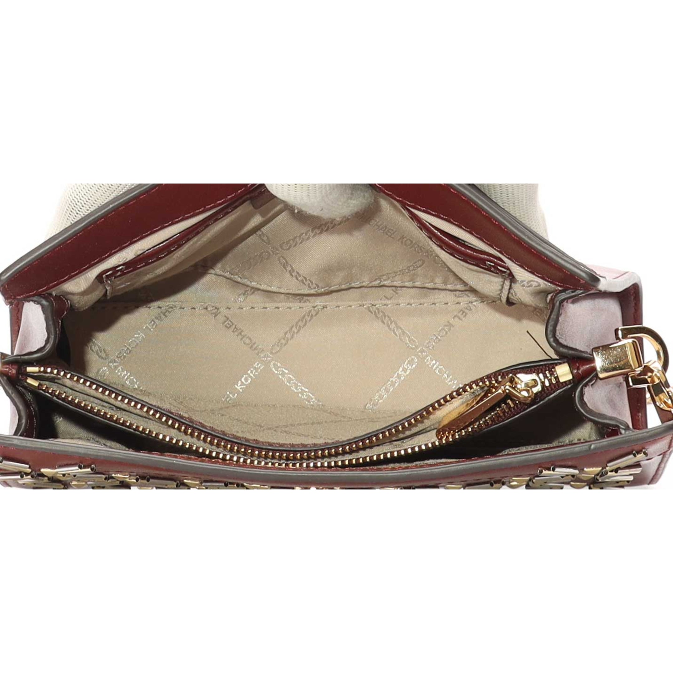 Michael Kors Maroon Floral Chain Sling Bag