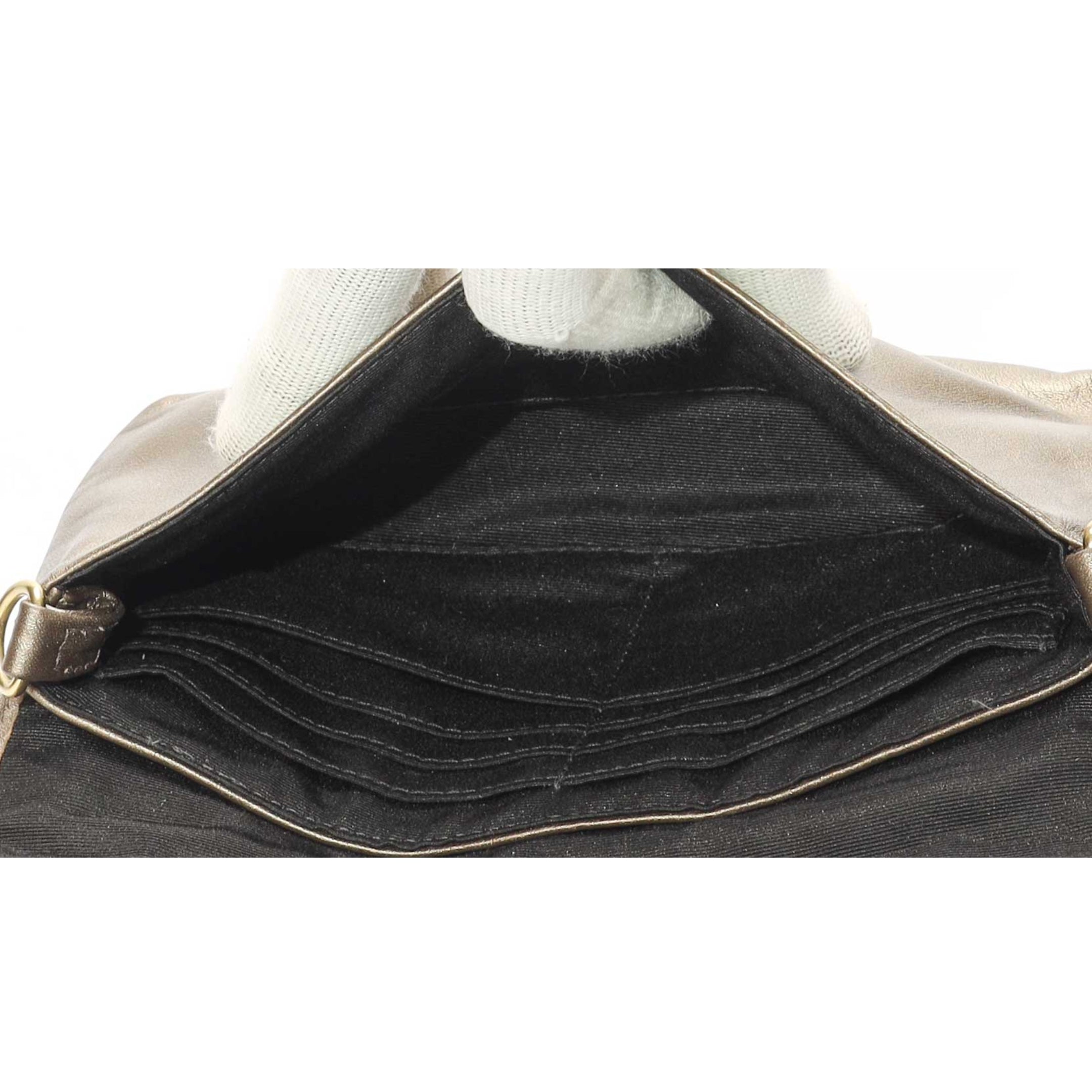 Coach Metallic Beige Ashley Flap Wristlet Wallet