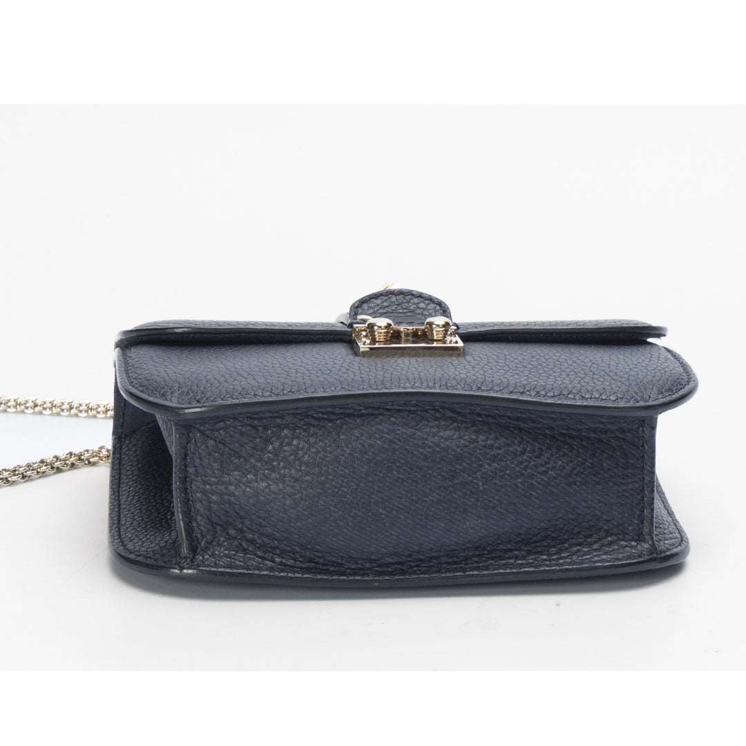 Valentino Blue Glam Lock Flap Shoulder Bag