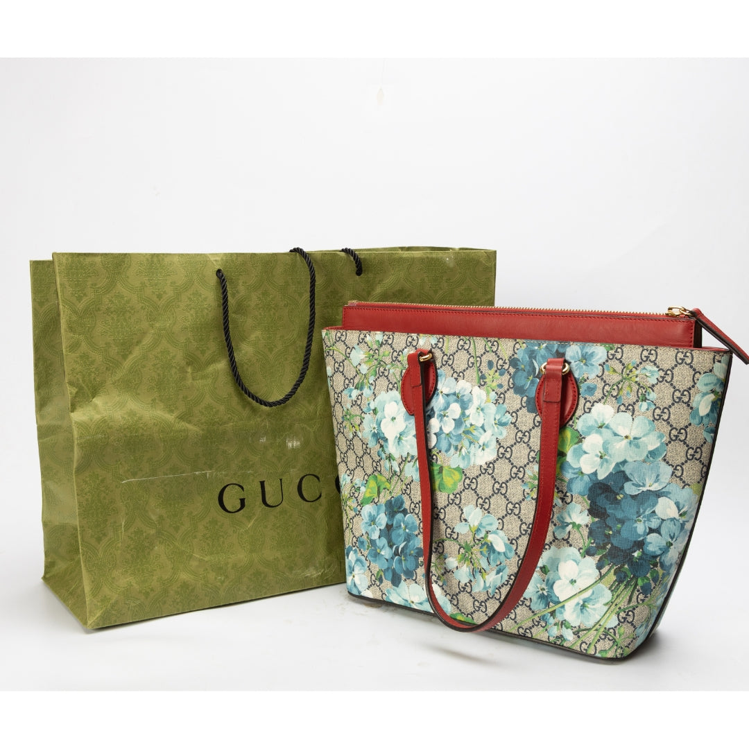 Gucci Bloom Print Supreme Canvas Shopper Tote