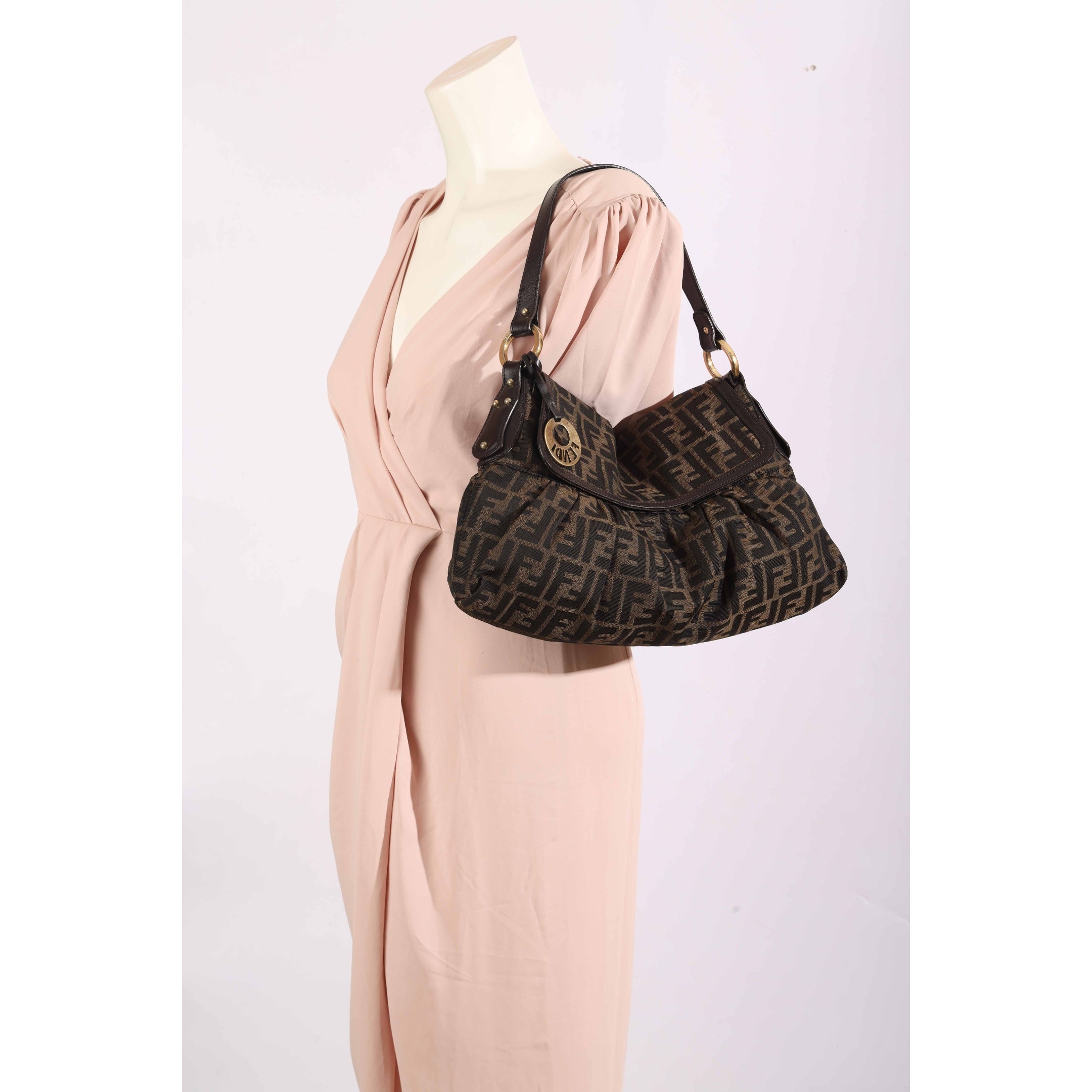 Fendi Brown FF Zucca Hobo Bag