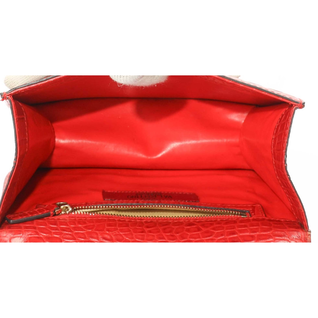 Valentino Alligator Glam Lock Crossbody Bag