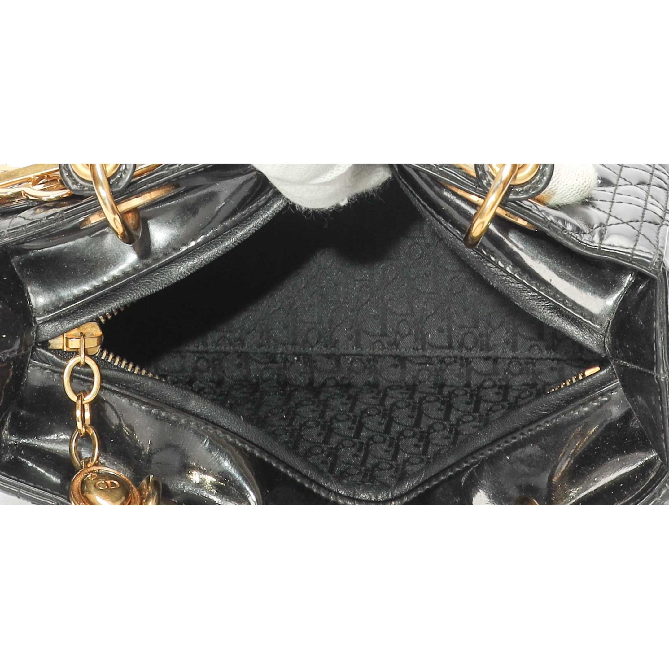 Dior Black Cannage Medium Lady Dior Satchel