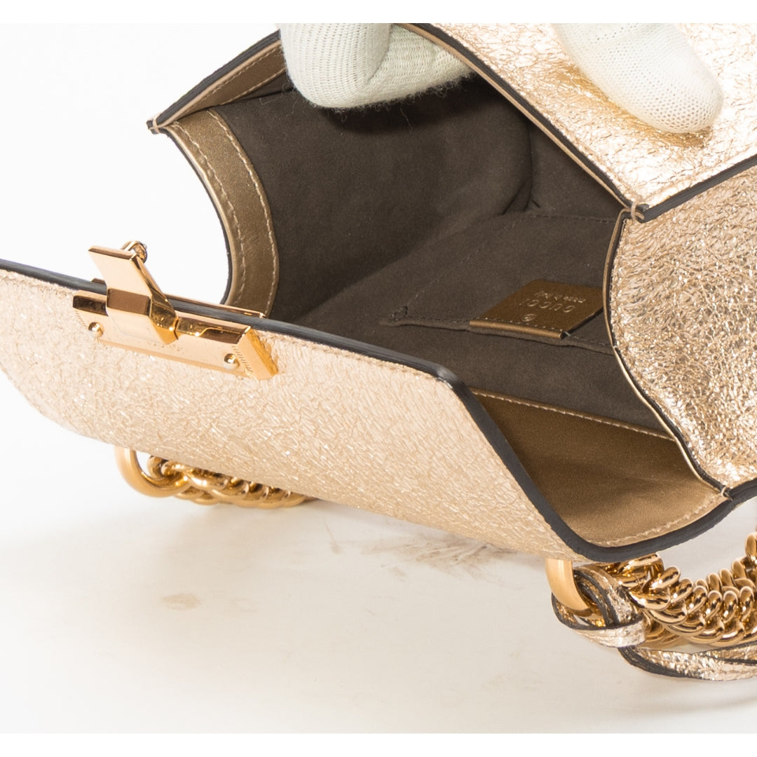 Gucci Gold Metallic Padlock Shoulder Bag