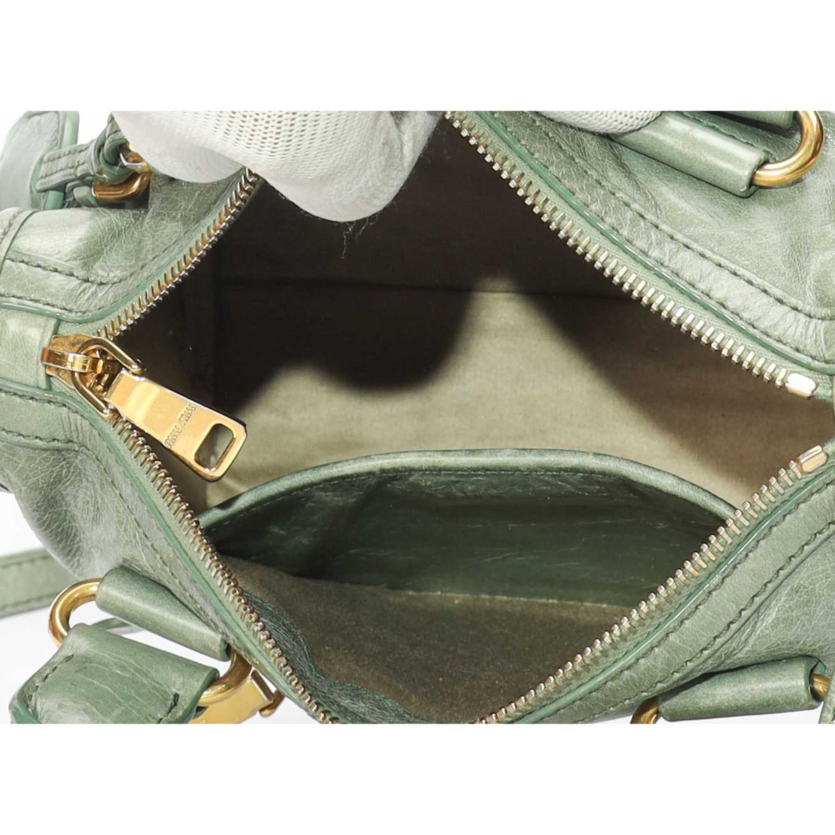 Miu Miu Vitello Shine Small Bauletto Handbag