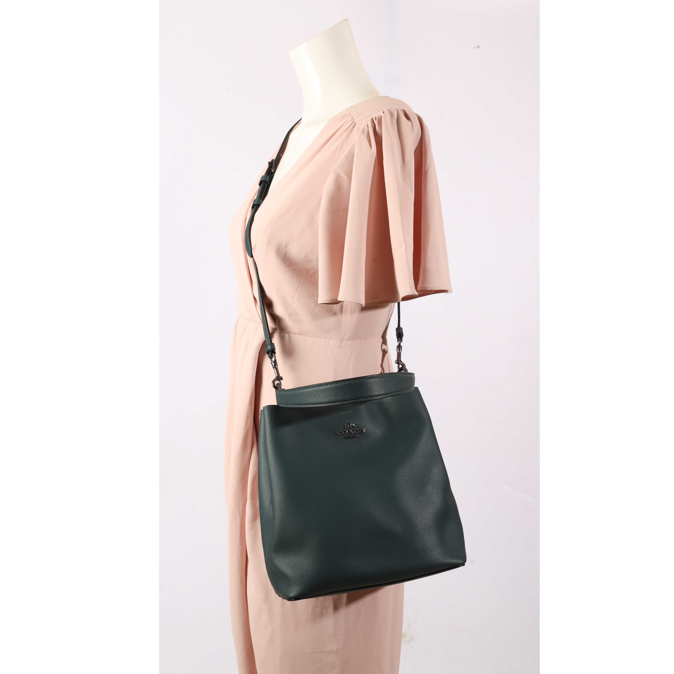 Coach Teal Town Convertible Bucket Crossbody Bag