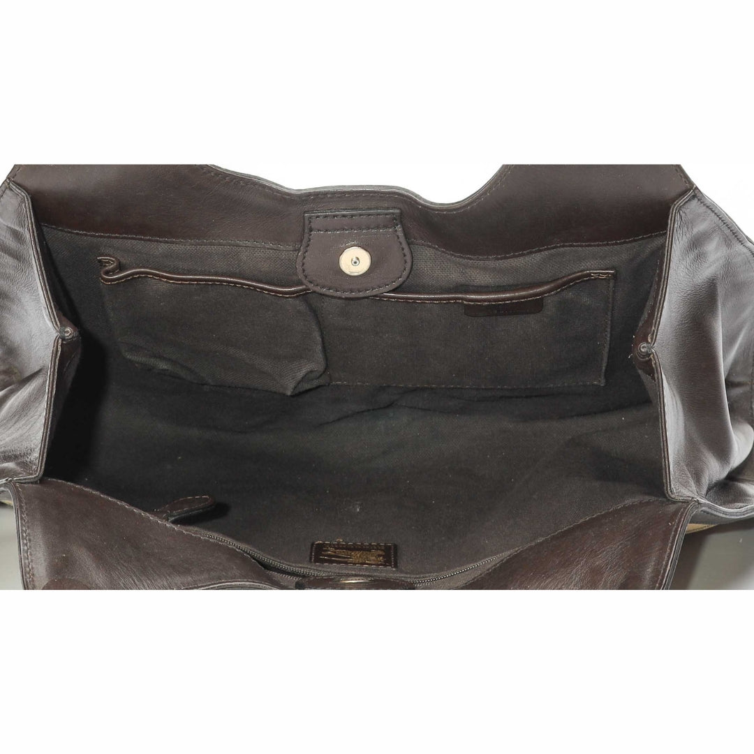 Burberry Brown/Beige Haymarket Kensington Shoulder Tote