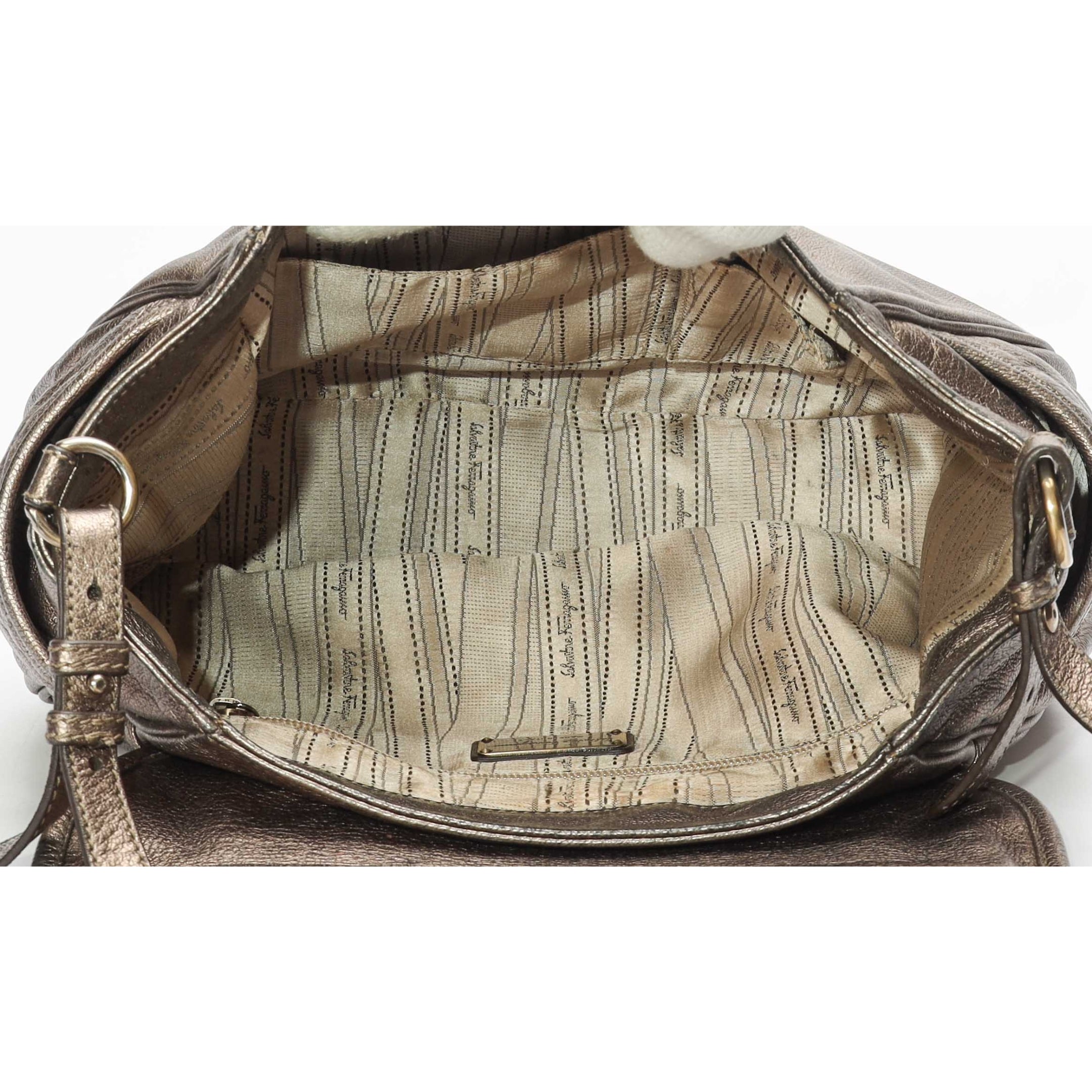 Salvatore Ferragamo Metallic Messenger Bag
