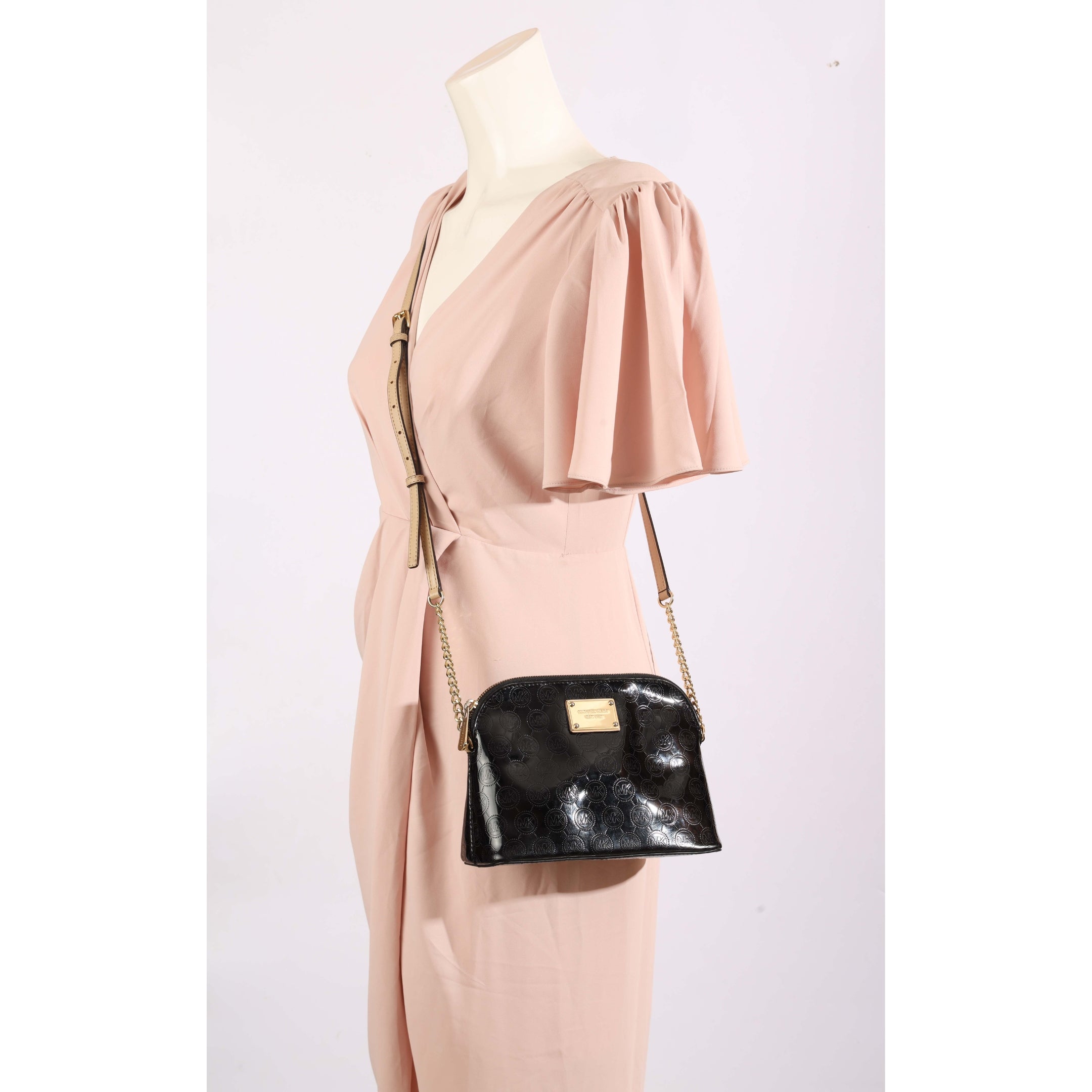 Michael Kors Harrods Logo Canvas Dome Crossbody Bag