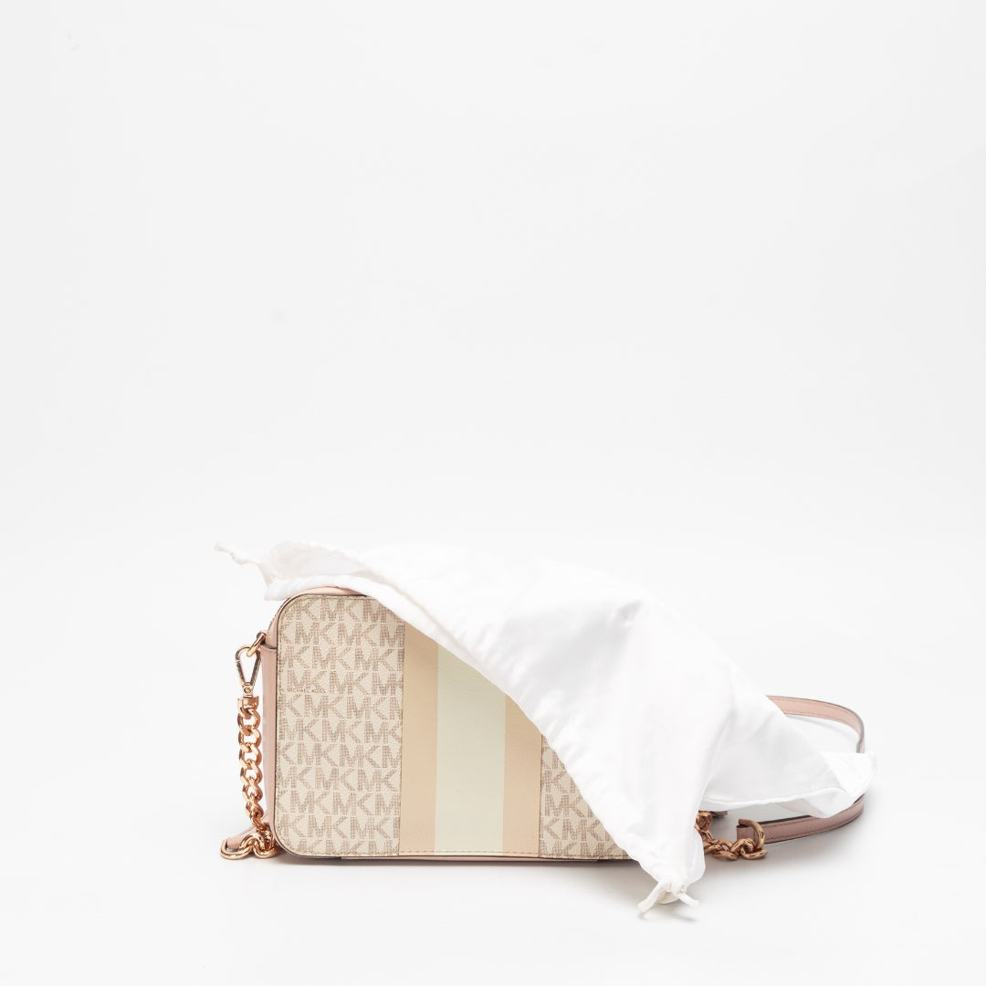 Michael Kors Ginny Medium Logo Stripe Crossbody Bag