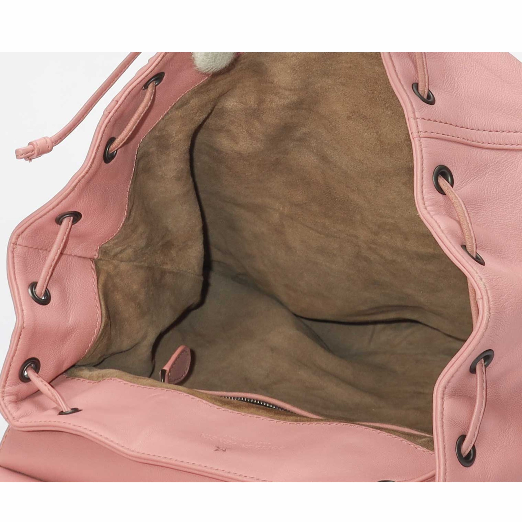 Bottega Veneta Pink Intrecciato Leather Backpack