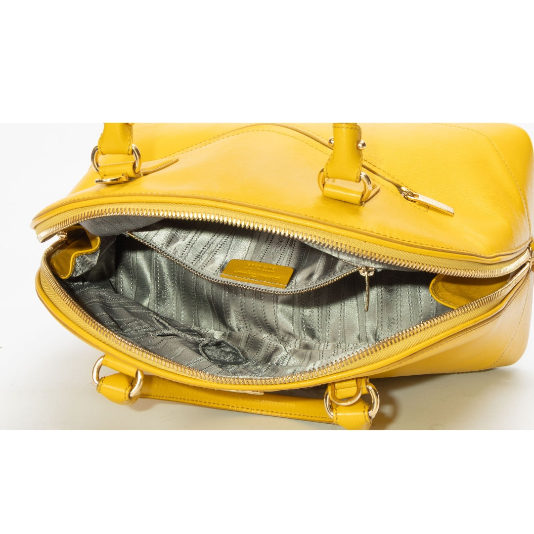 Salvatore Ferragamo Yellow Darina Convertible Satchel