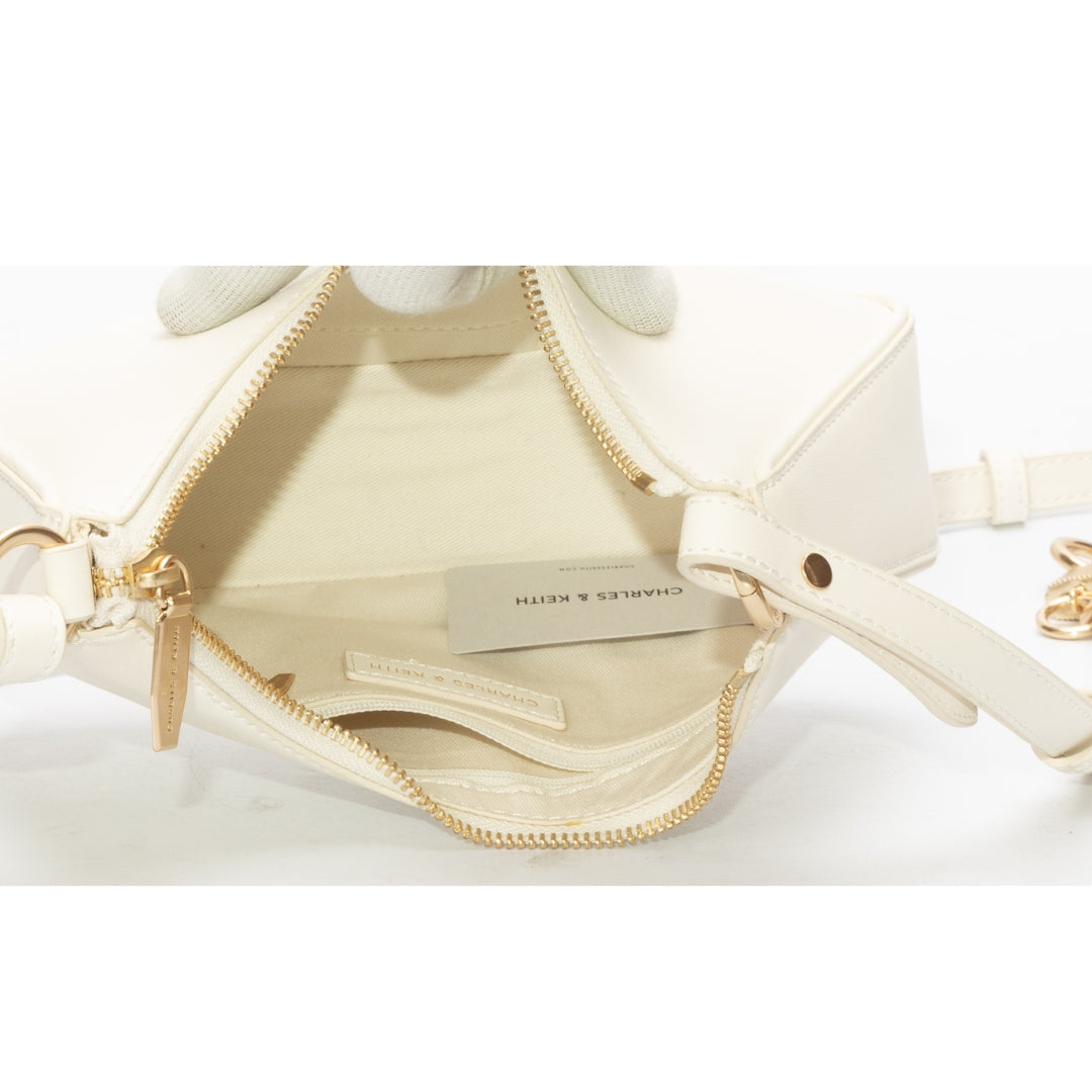 Charles & Keith Cream Lane Trapeze Bag