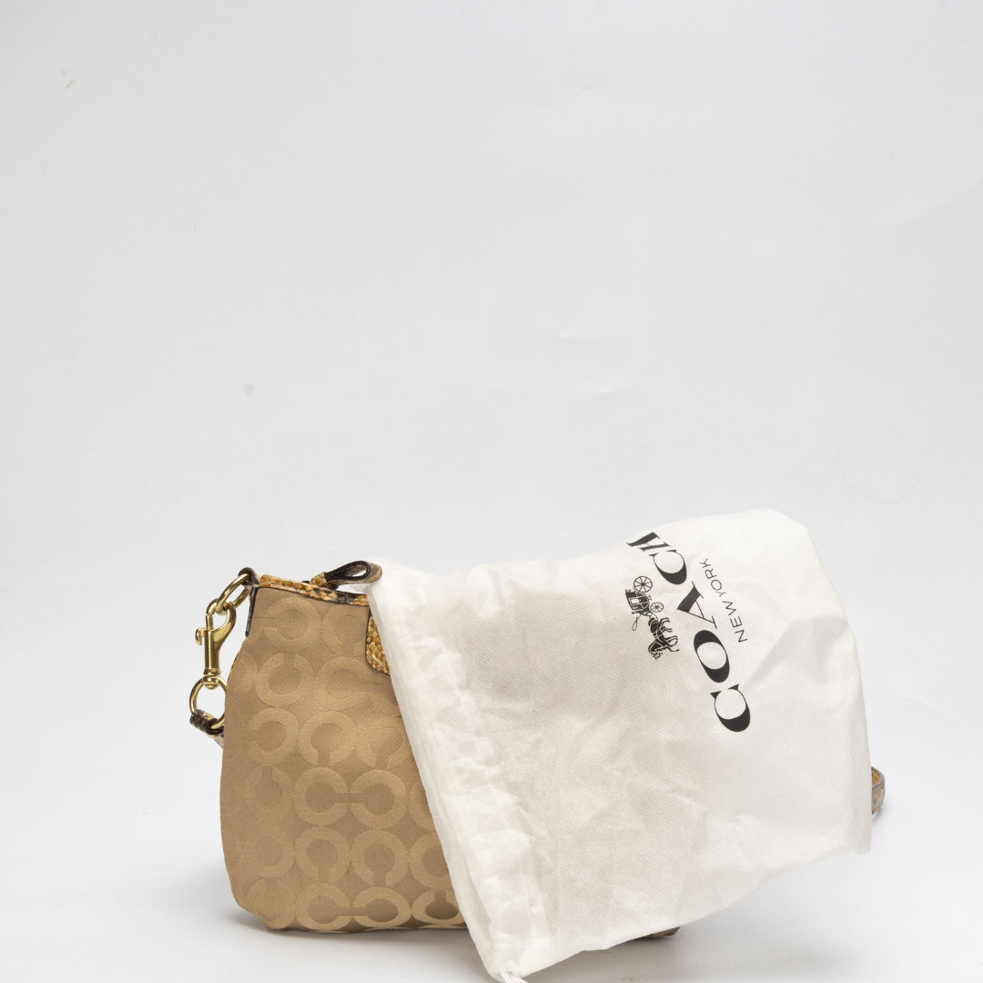 Coach Tan Signature Canvas Shoulder Bag