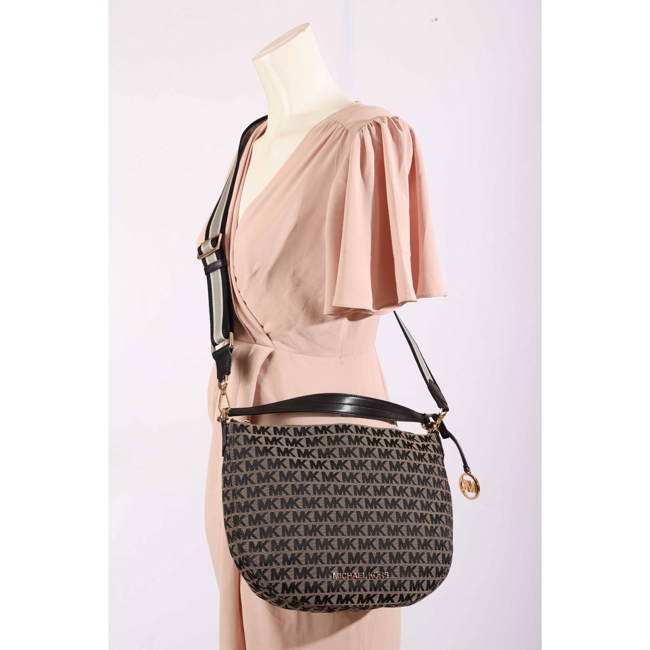 Michael Kors Bedford Logo Hobo Cross Body Bag
