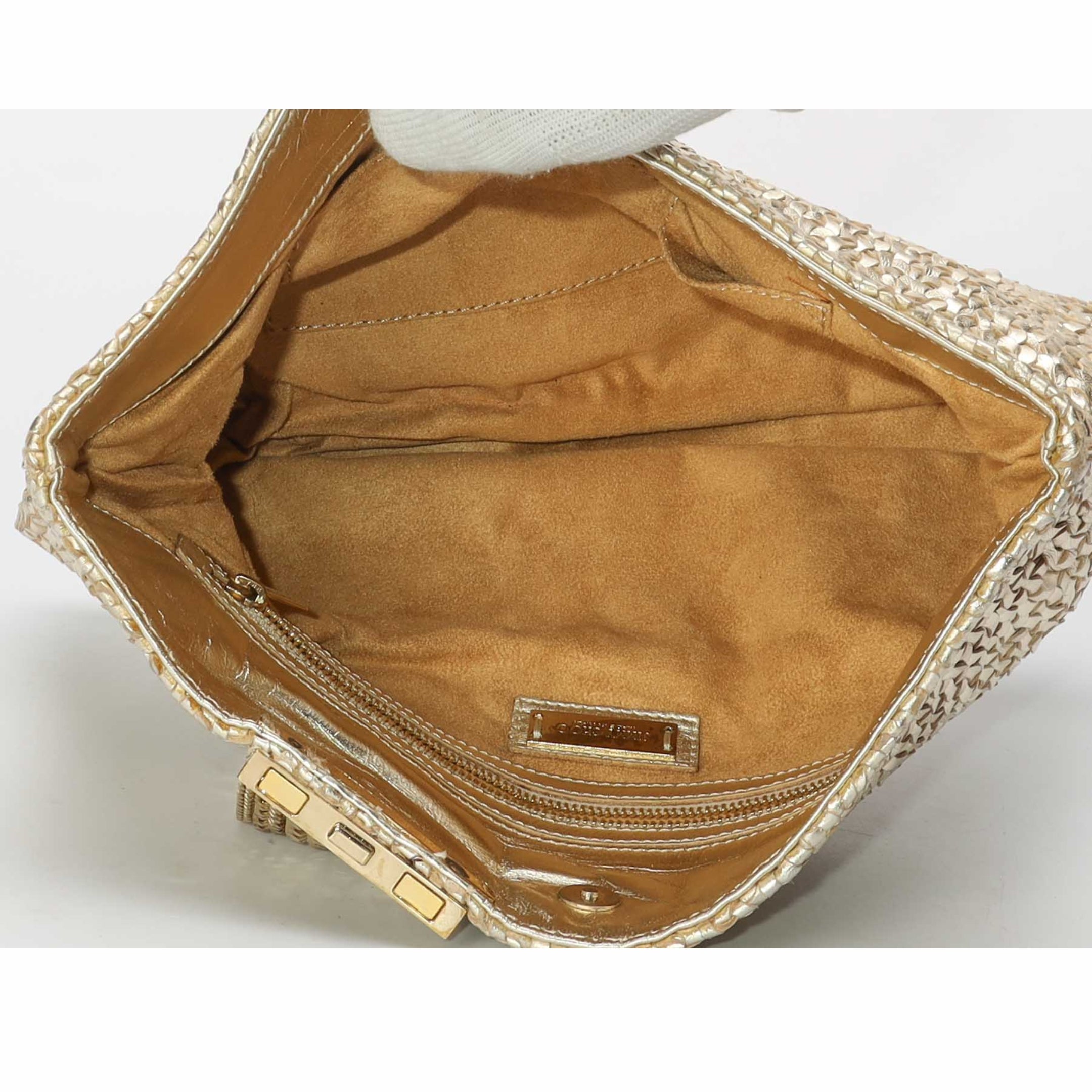 Jimmy Choo Gold Lurex Chandra Embellished Clutch