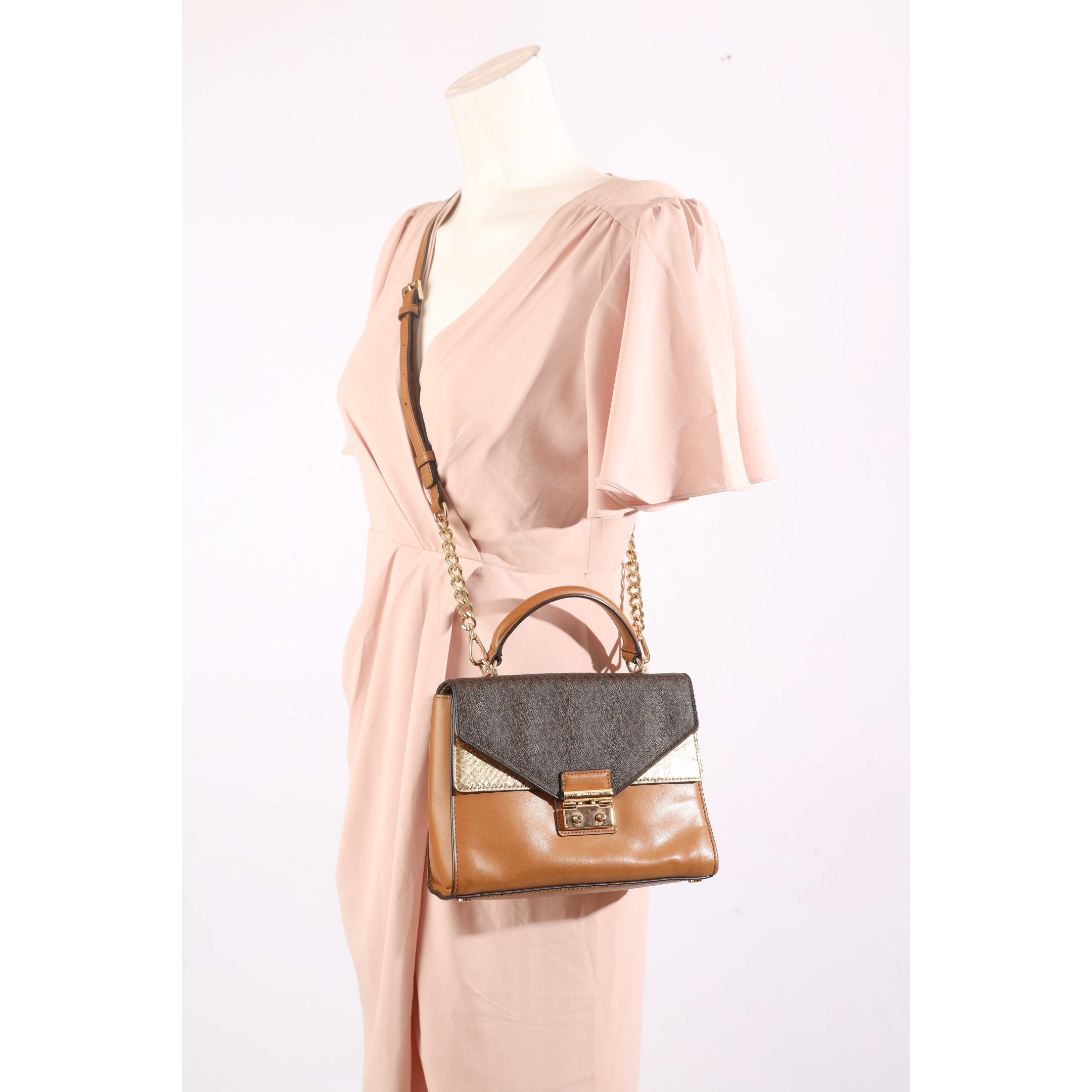 Michael Kors Tricolor Logo Kinsley Satchel