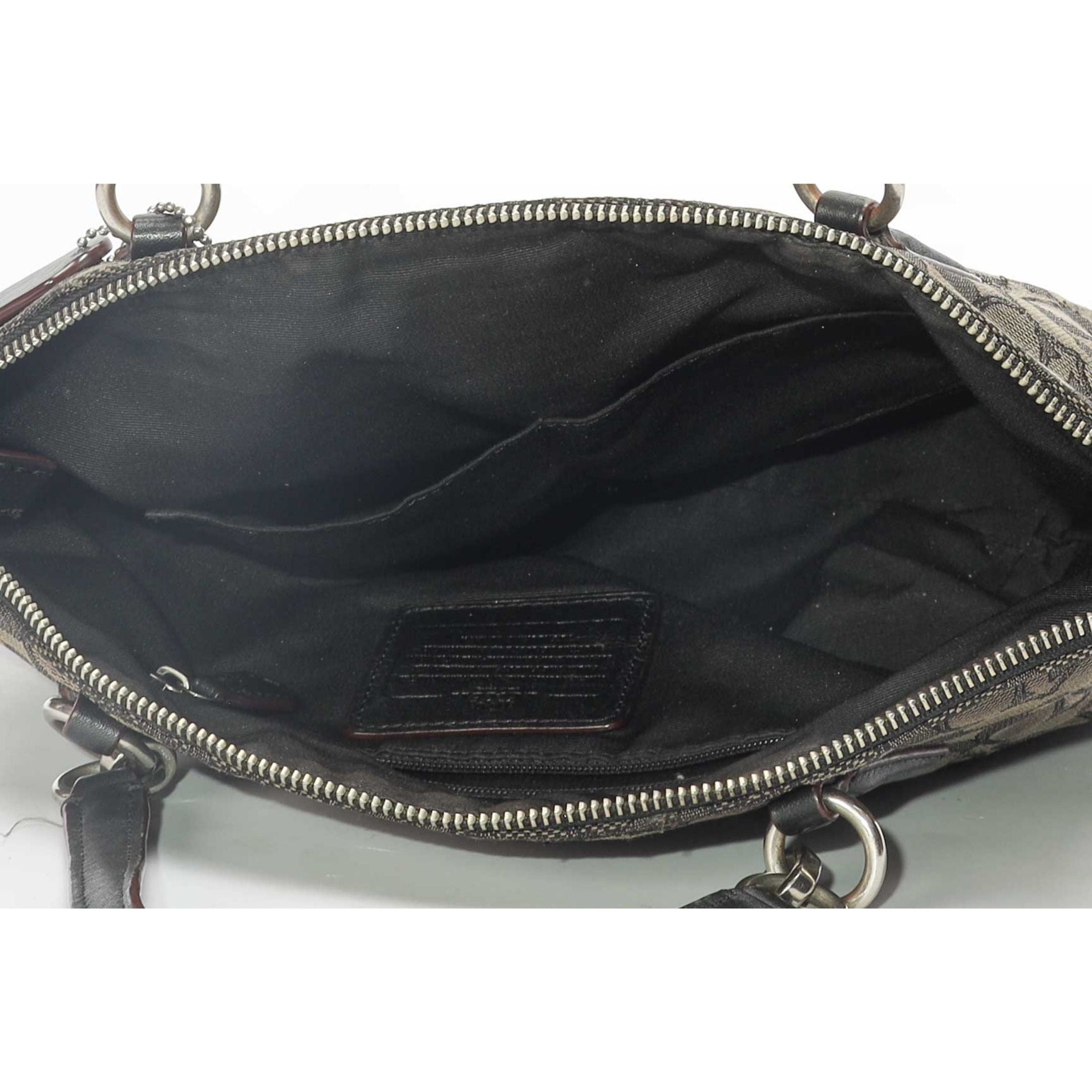 Coach Grey/Black Canvas Kelsey Satchel