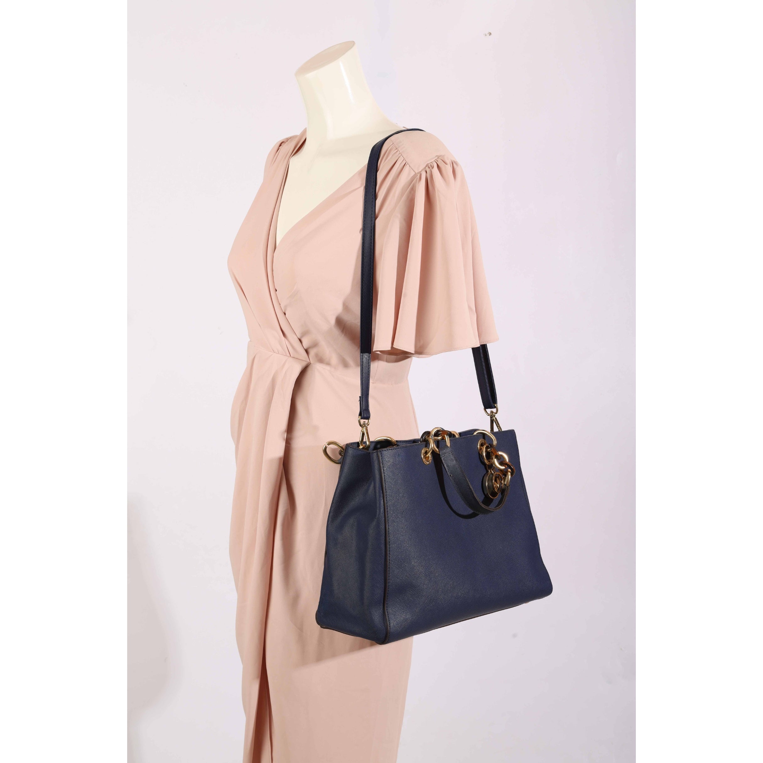 Michael Kors Cynthia Navy Convertible Satchel