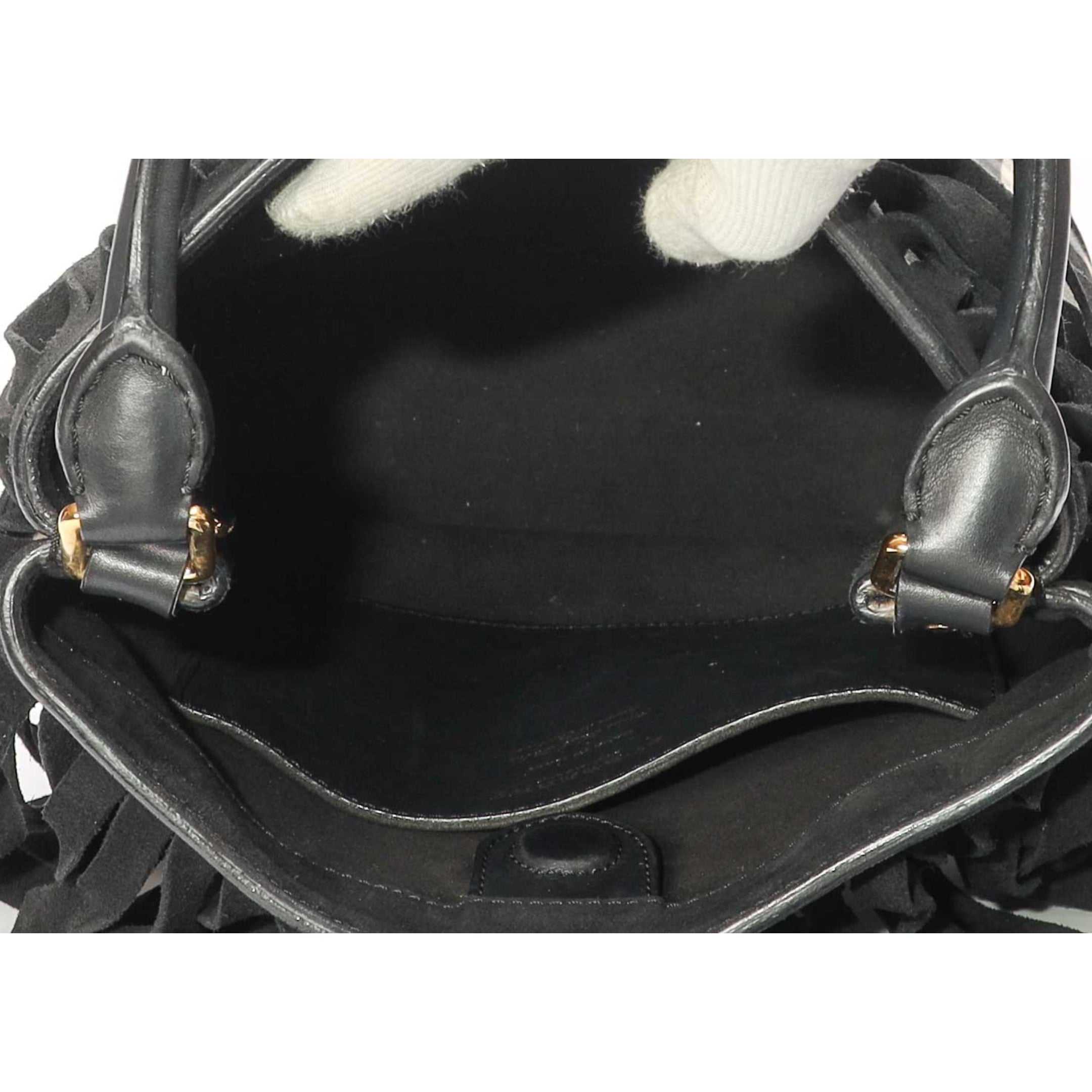 Burberry Prorsum Suede House Fringe Bucket Bag