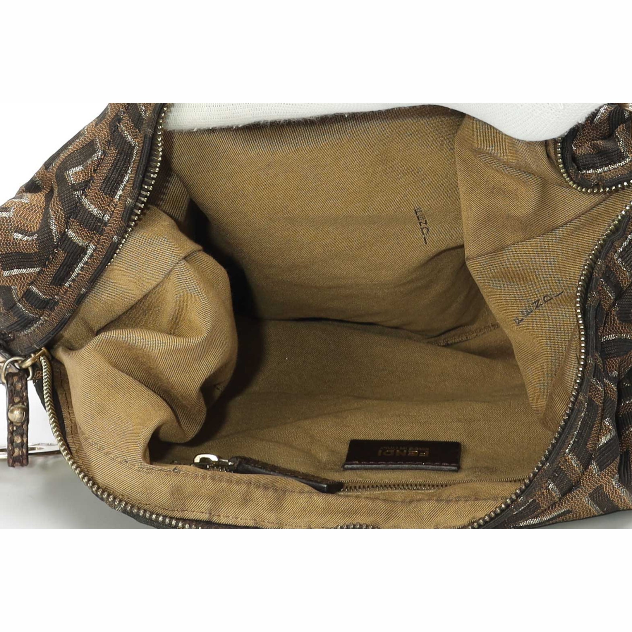 Fendi Zucca Chef Chain Link Hobo Bag