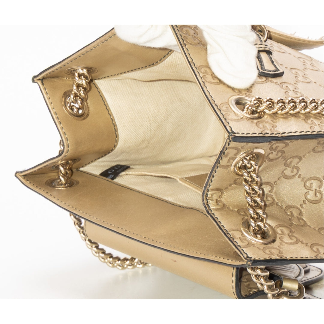 Gucci Gold Guccissima Emily Chain Shoulder Bag
