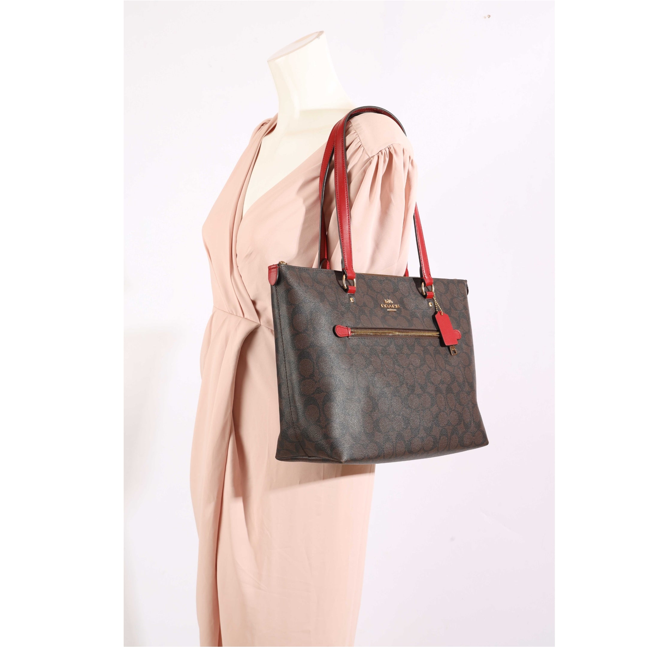 Coach Brown Gallery Tote In Signature Canvas
