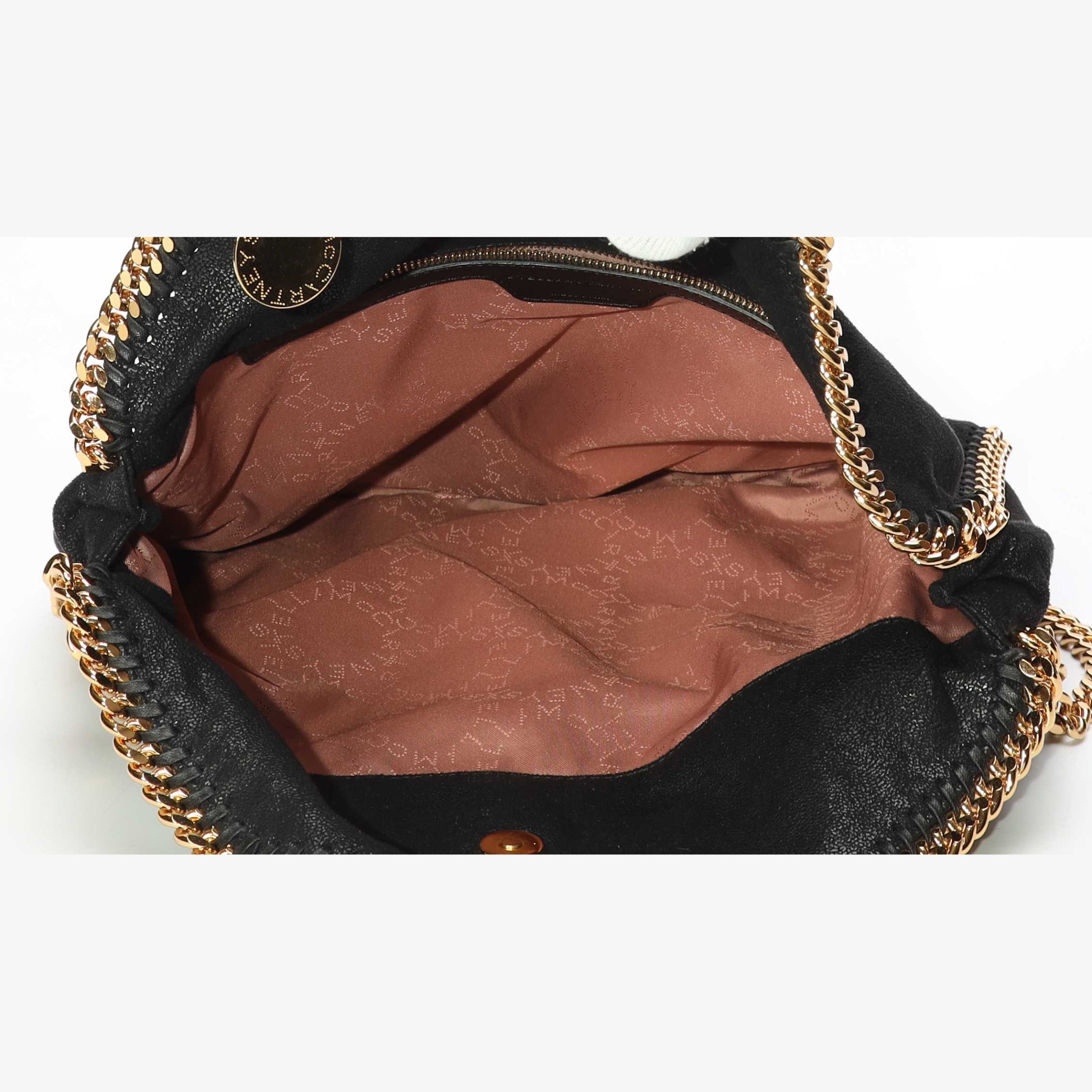 Stella Mccartney Black Falabella Shaggy 3 Chain Tote