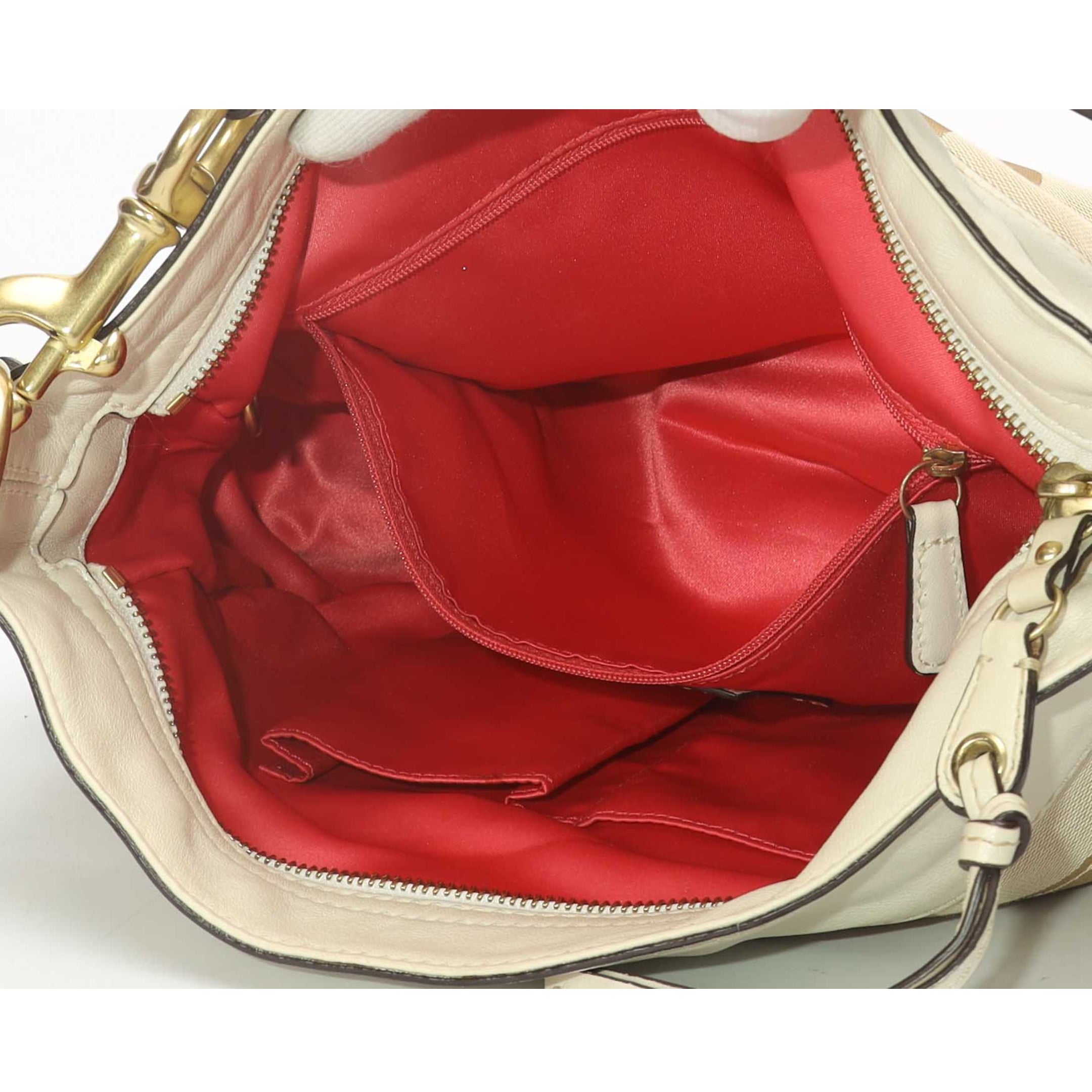 Coach Beige Canvas Zoe Hobo Bag