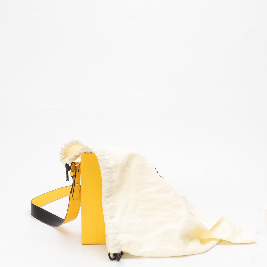 Fendi Vitello Logo Yellow Vertical Box Bag