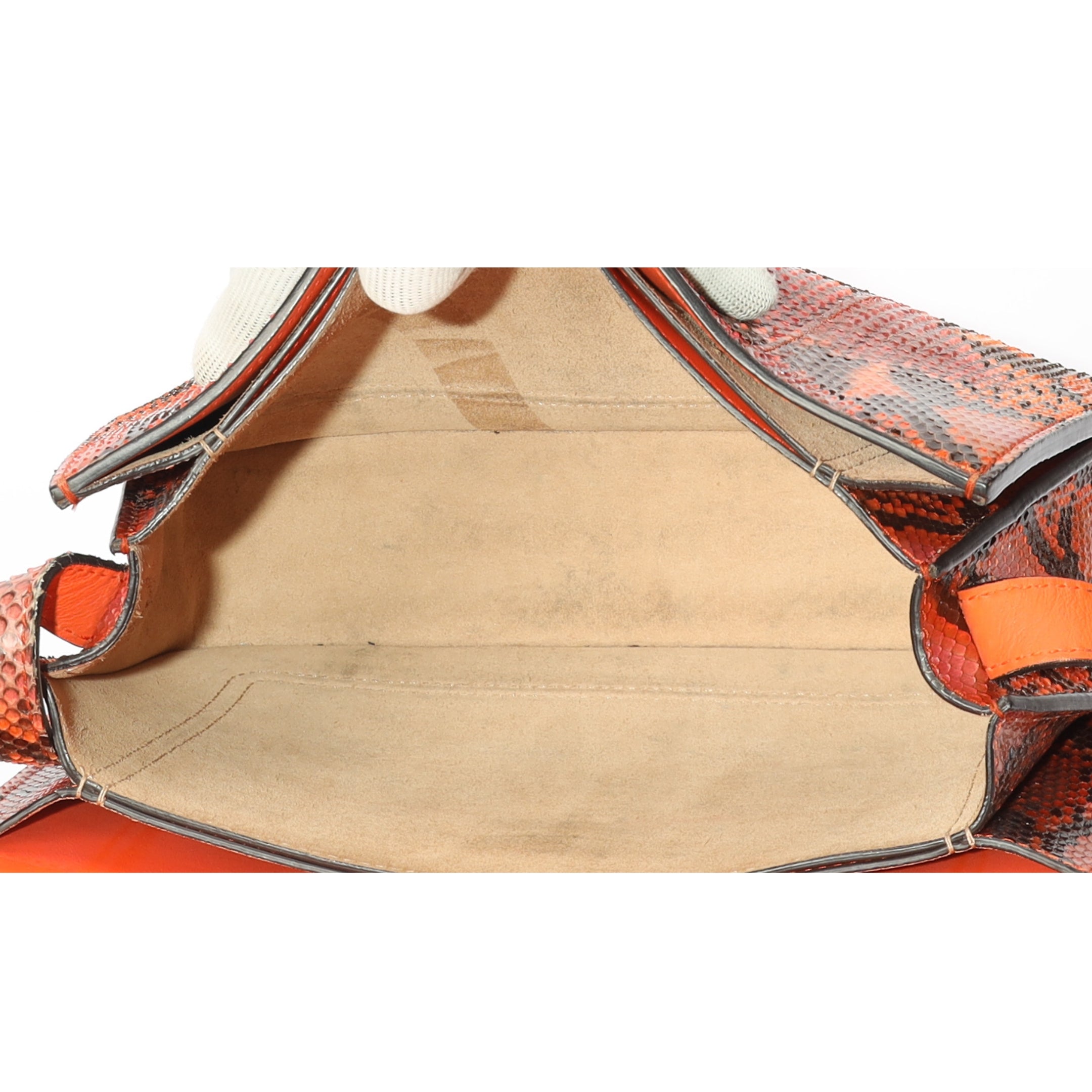 Gucci Orange Python Jackie Flap Shoulder Bag