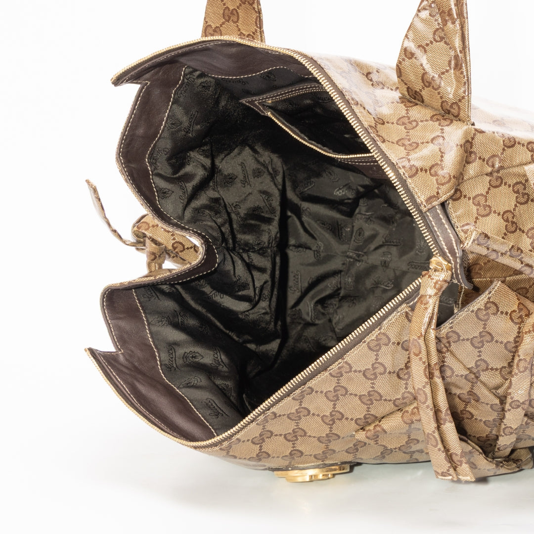 Gucci GG Crystal Coated Canvas Large Hysteria Tote