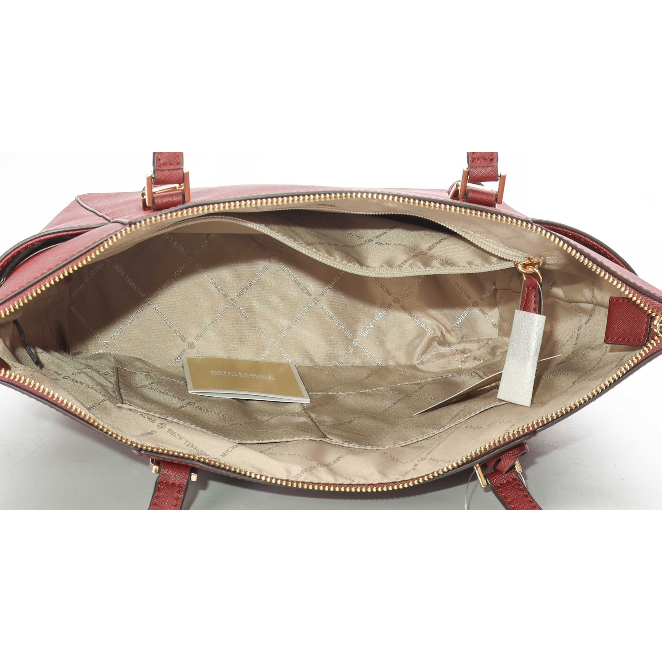 Michael Kors Charlotte Maroon Top-Zip Tote