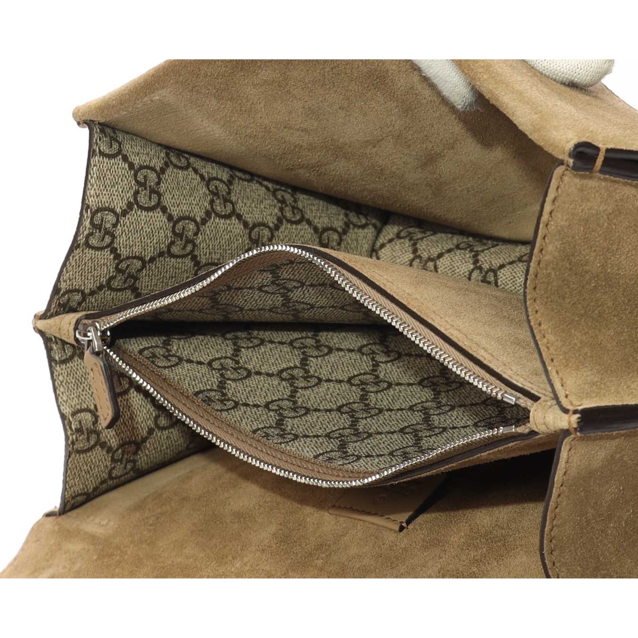 Gucci Beige GG Supreme Canvas Dionysus Shoulder Bag