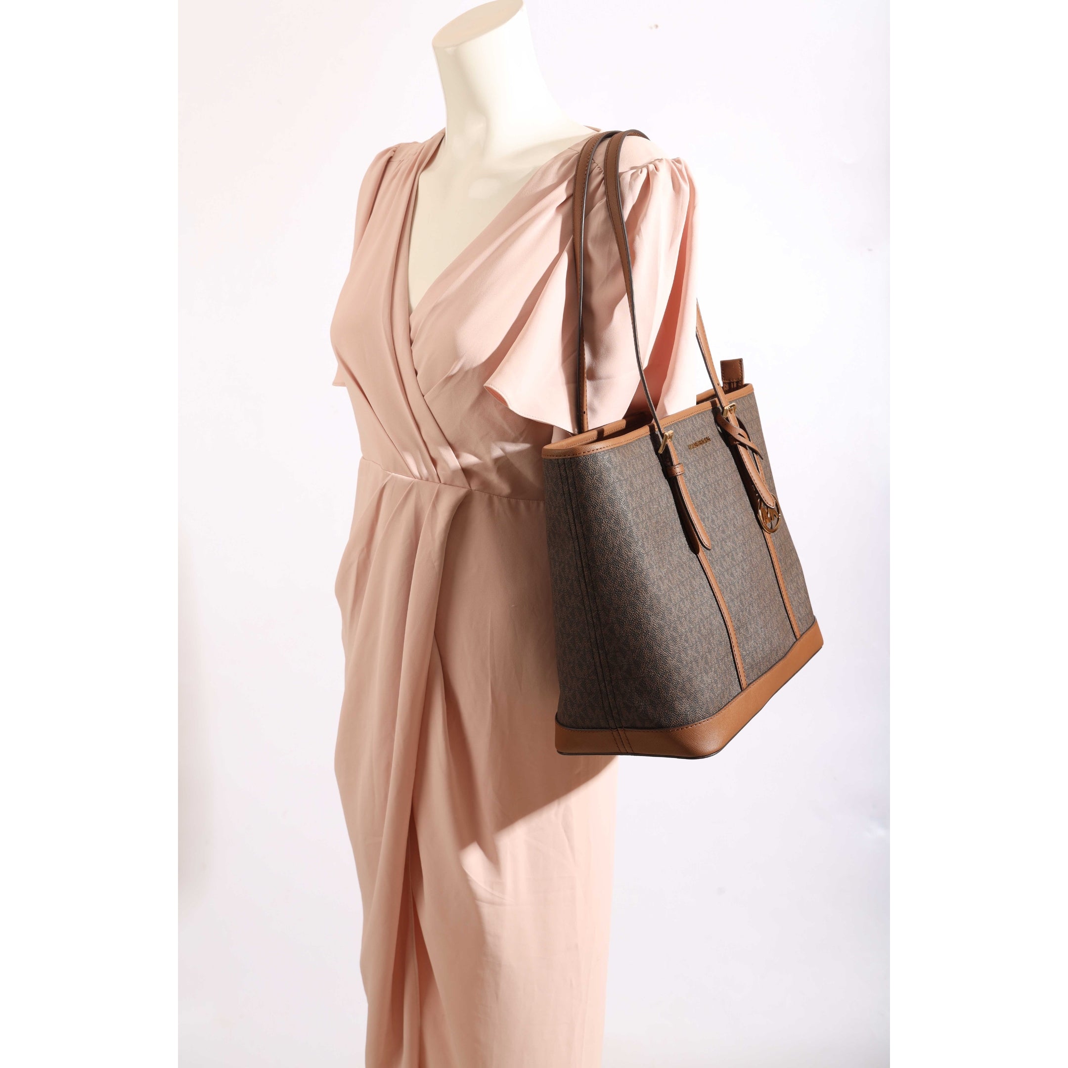 Michael Kors Jet Set Brown Travel Large Logo Tote